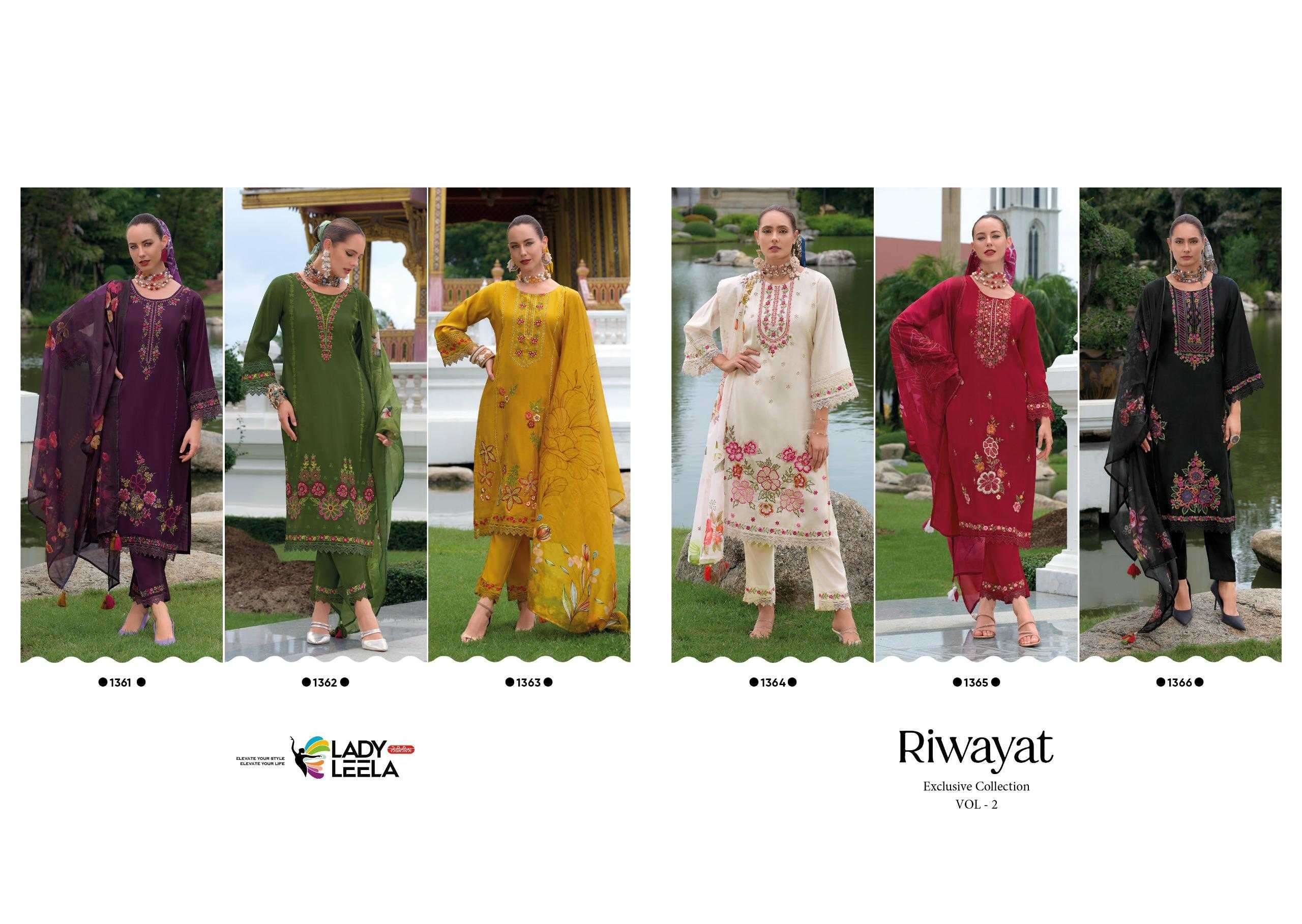LADY LEELA RIWAYAT VOL 2 KURTI BOTTOM WITH DUPATTA LATEST CATALOGUE WHOLESALE PRICE 