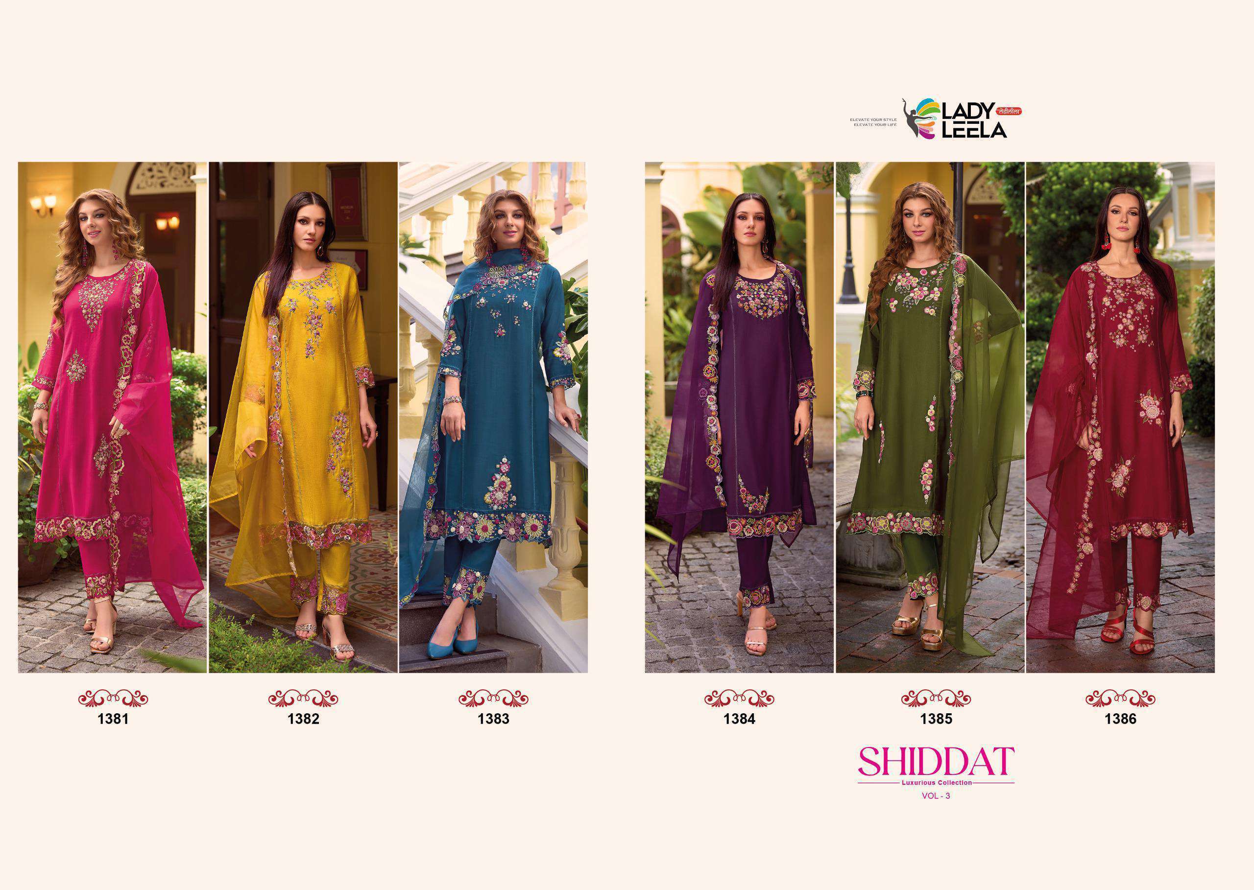 LADY LEELA SHIDDAT VOL 3 TOP BOTTOM WITH DUPATTA CATALOGUE 2024