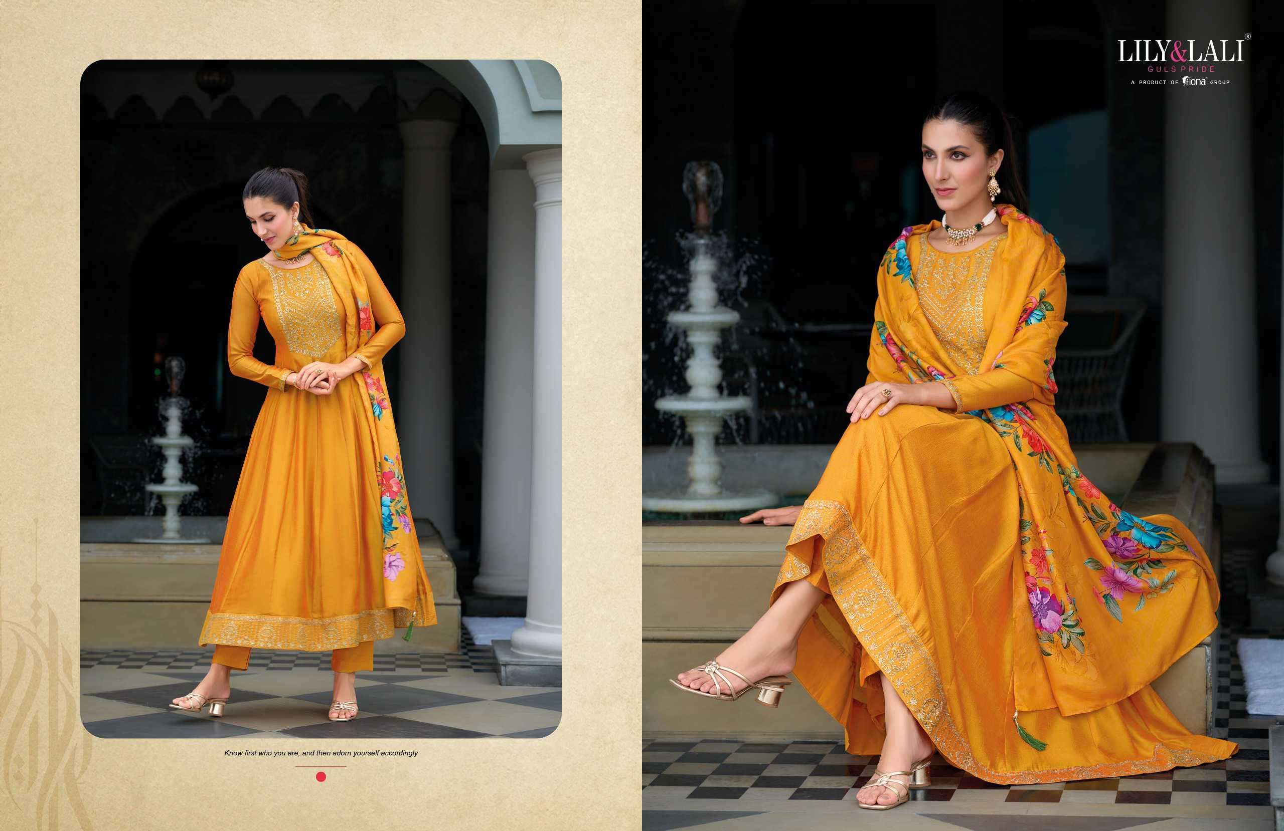 LILY AND LALI MALLIKAJAAN READYMADE ANARKALI STYLE DRESS CATALOGUE SUPPLIER 