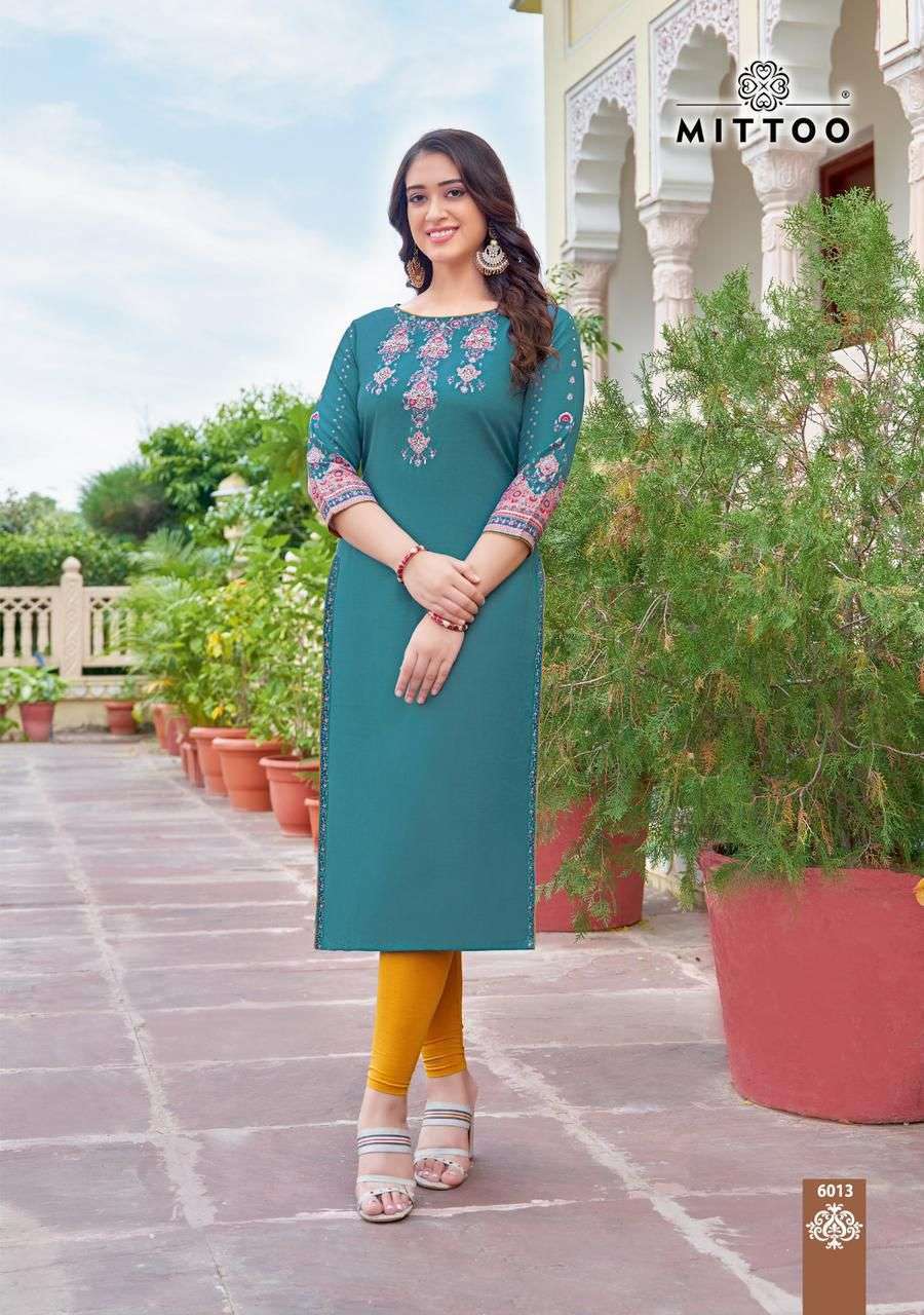 MITTOO RIHANA VOL 3 RAYON KURTI CATALOGUE WHOLESALE PRICE 