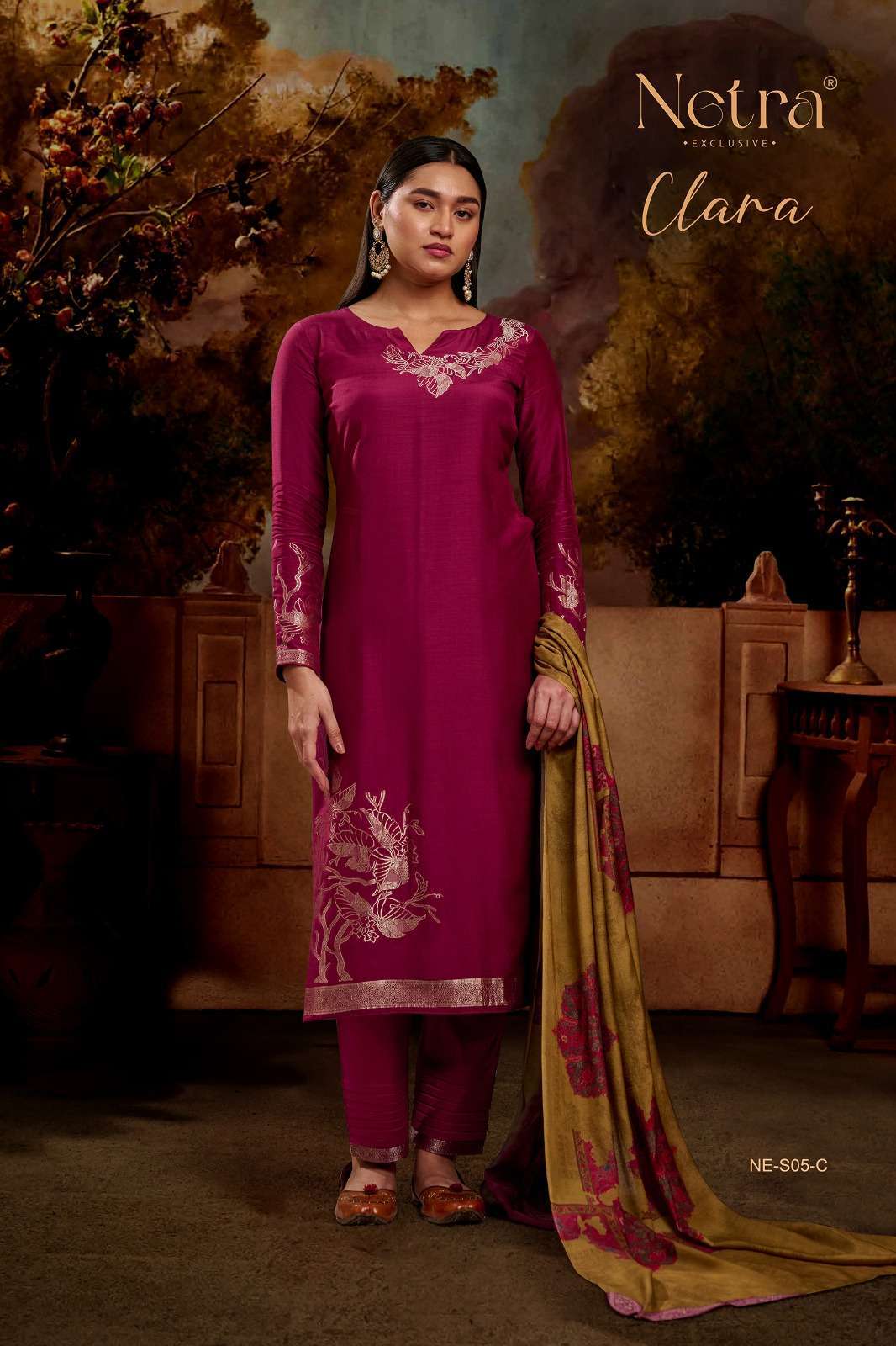 NETRA CLARA PURE MODAL MUSLIN SUIT CATALOG EXPORTER 2024