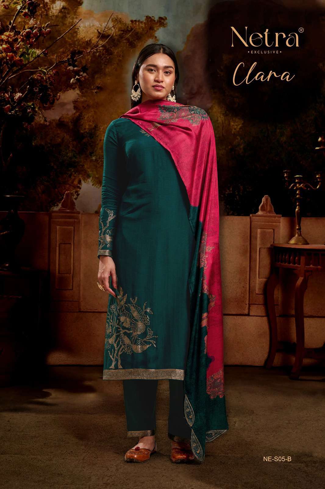 NETRA CLARA PURE MODAL MUSLIN SUIT CATALOG EXPORTER 2024