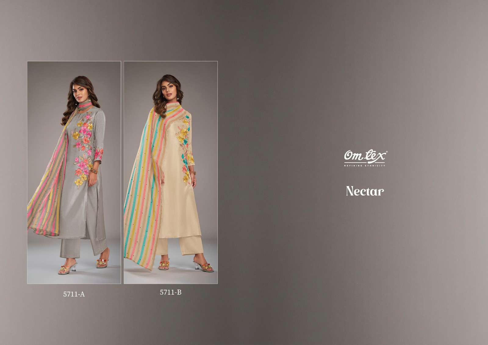 OMTEX NECTAR RUSSIAN SILK EXCLUSIVE SUIT CATALOGUE WHOLESALER 2024