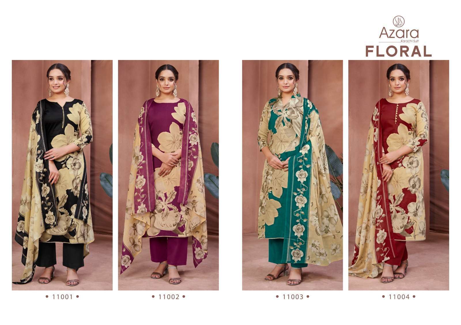 RADHIKA AZARA FLORAL PURE JAM COTTON LADIES SUIT CATALOGUE 2024
