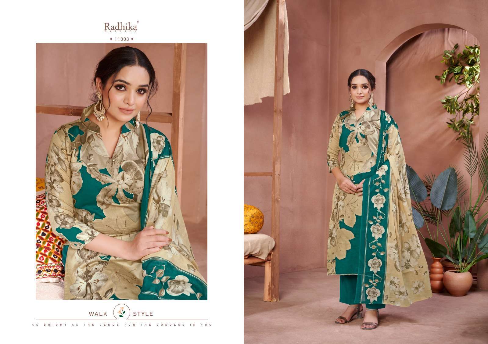 RADHIKA AZARA FLORAL PURE JAM COTTON LADIES SUIT CATALOGUE 2024
