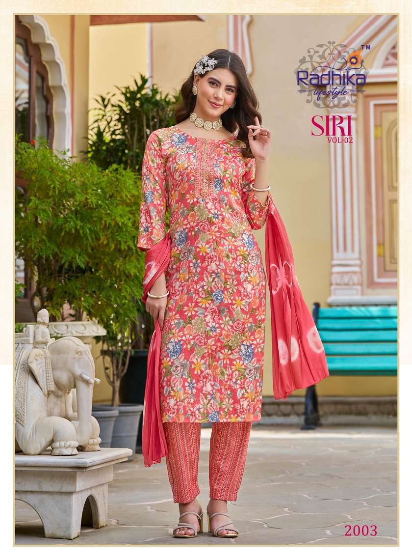 RADHIKA LIFESTYLE SIRI VOL 2 READYMADE 3 PIECE SET CATALOGUE WHOLESALER 