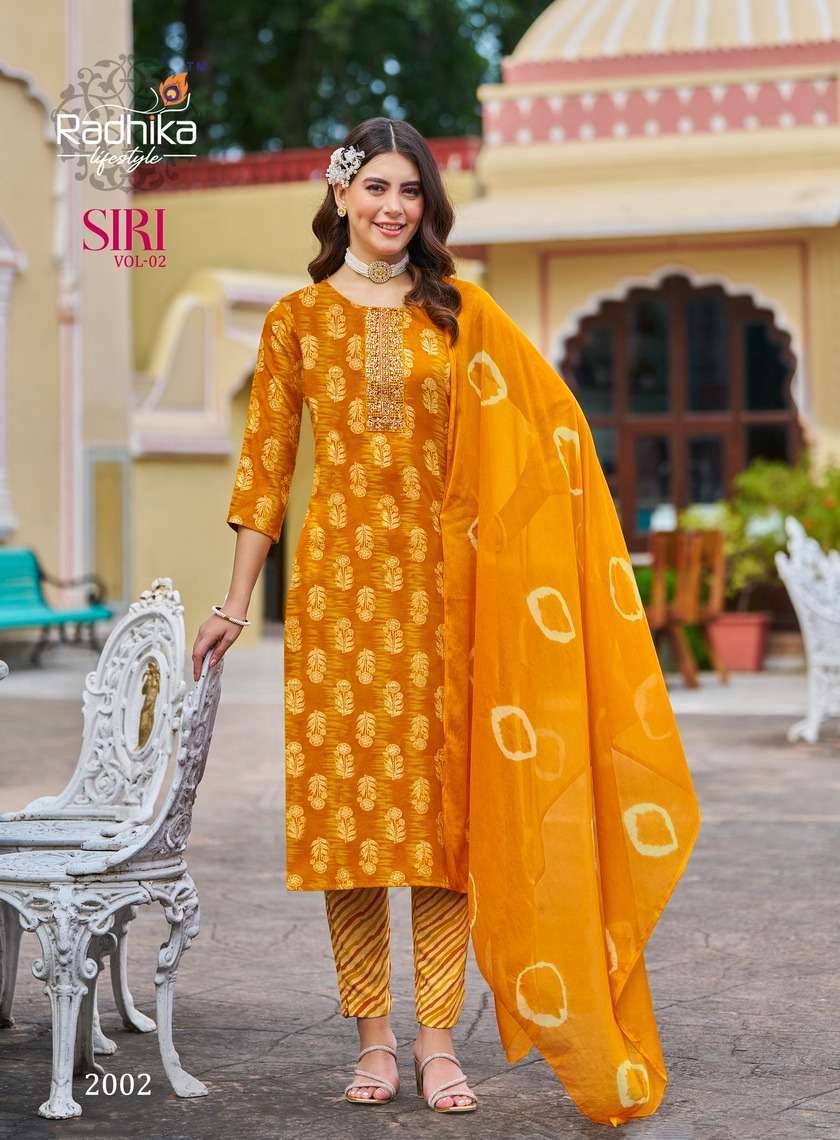 RADHIKA LIFESTYLE SIRI VOL 2 READYMADE 3 PIECE SET CATALOGUE WHOLESALER 