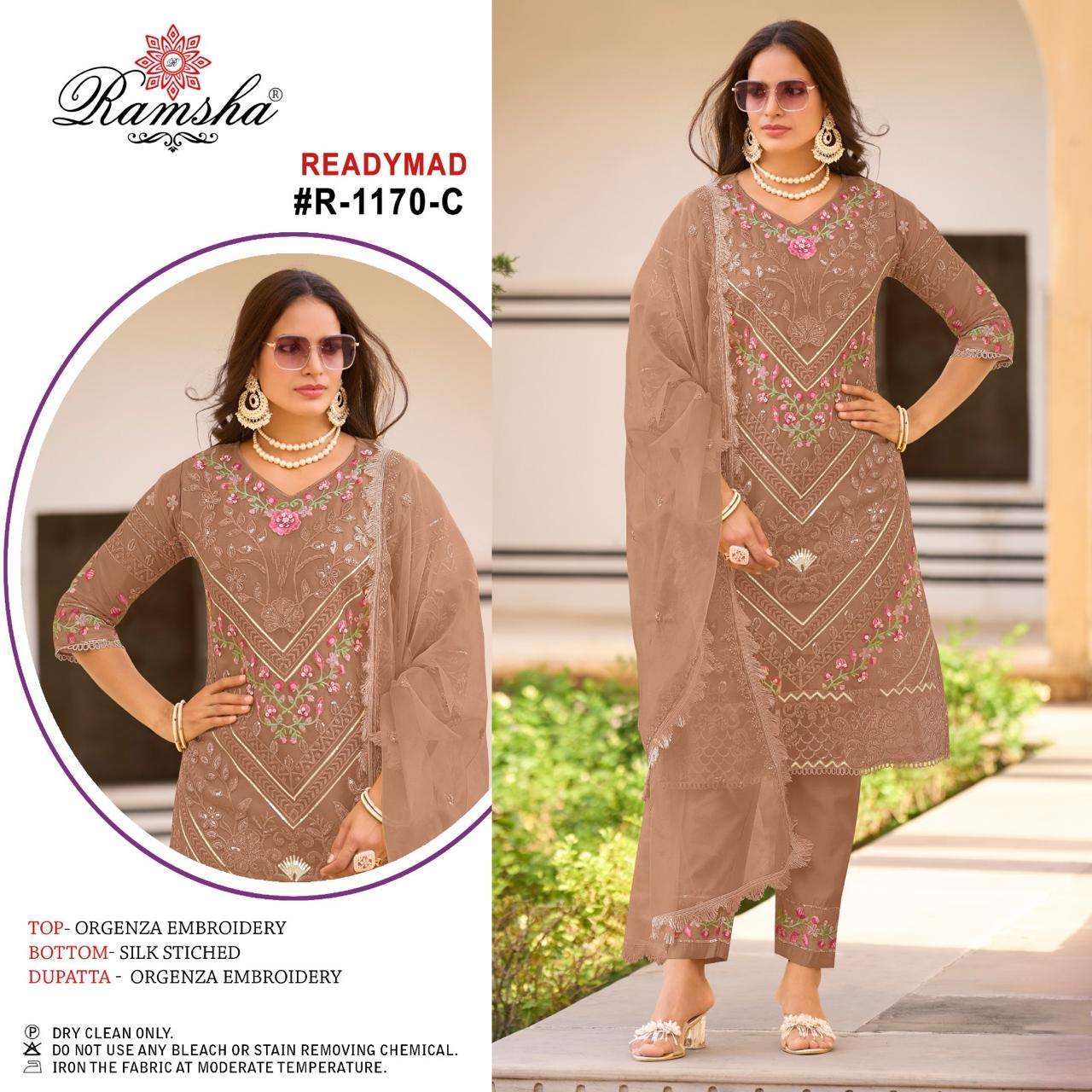 RAMSHA R 1170 NX PAKISTANI KURTI BOTTOM DUPATTA SET CATALOGUE WHOLESALER 