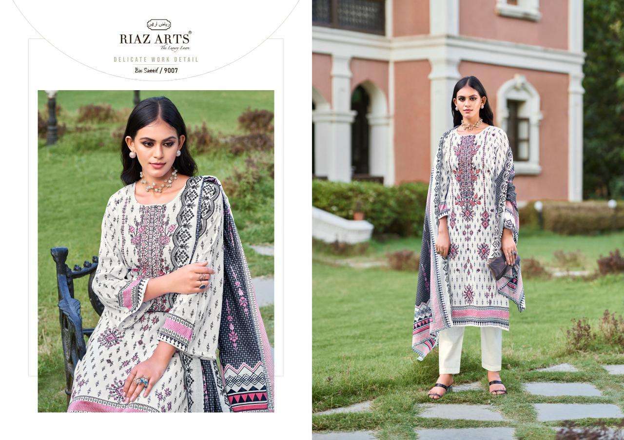 RIAZ ART BIN SAEED FANCY LADIES WEAR COTTON SUIT CATALOGUE WHOLESALER 