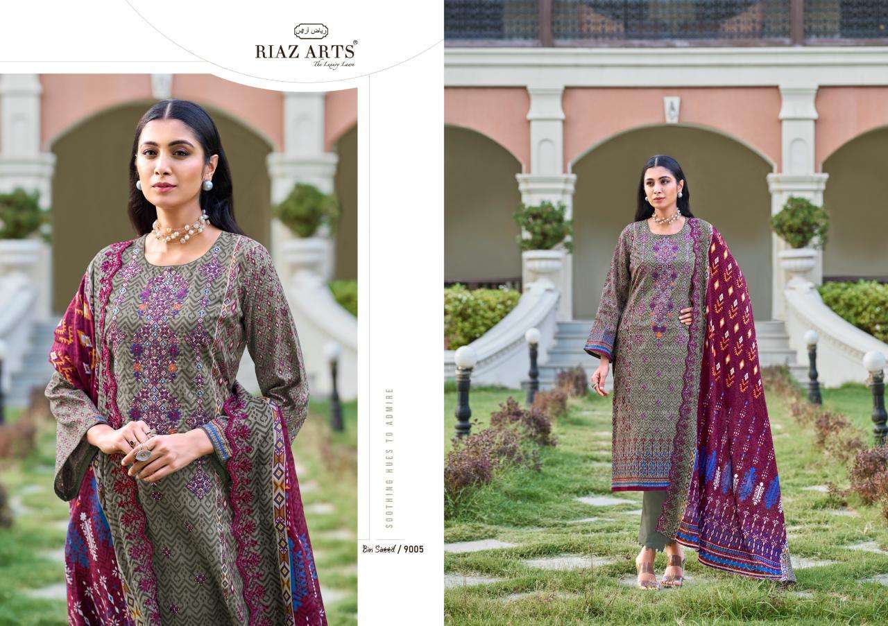 RIAZ ART BIN SAEED FANCY LADIES WEAR COTTON SUIT CATALOGUE WHOLESALER 