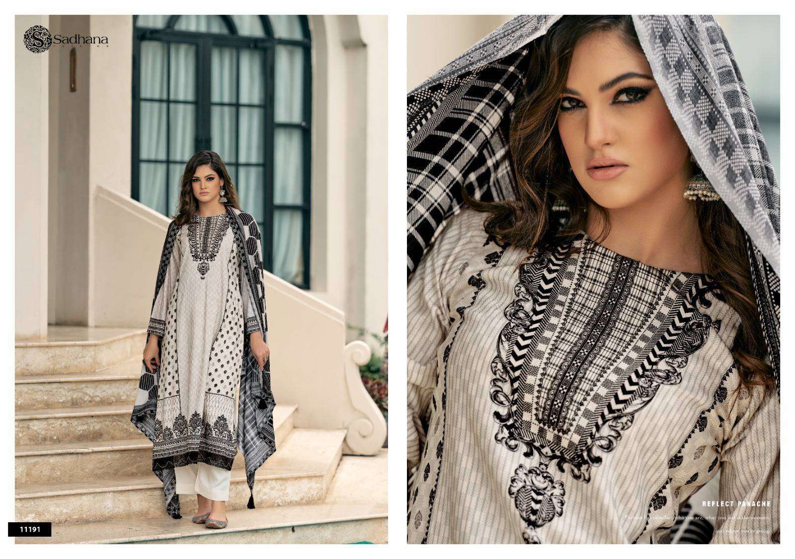 SADHANA RAMYA FANCY WORK PASHMINA SALWER SUIT CATALOGUE WHOLESALER 2024