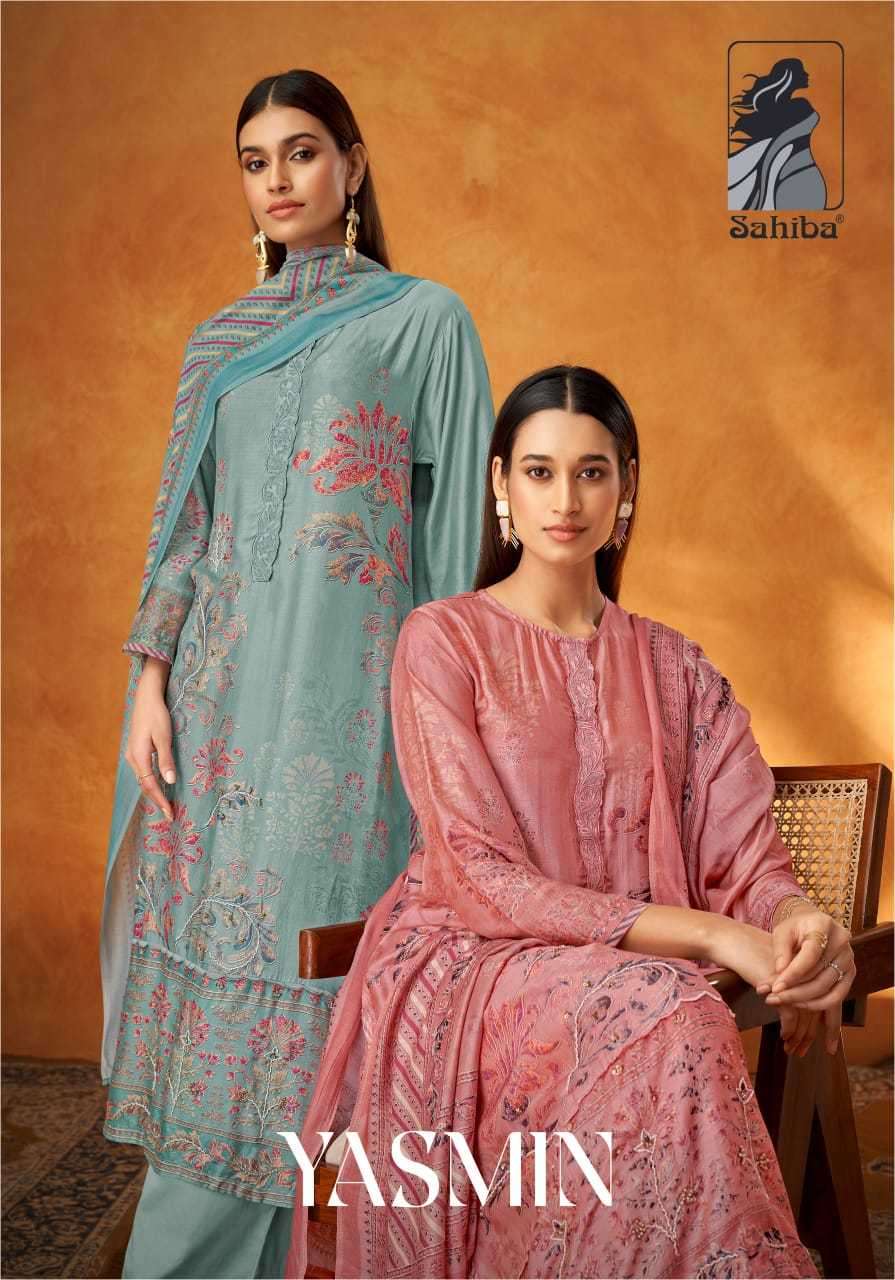 SAHIBA YASMIN MUSLIN SILK PRINT LADIES SUIT CATALOGUE WHOLESALE PRICE 