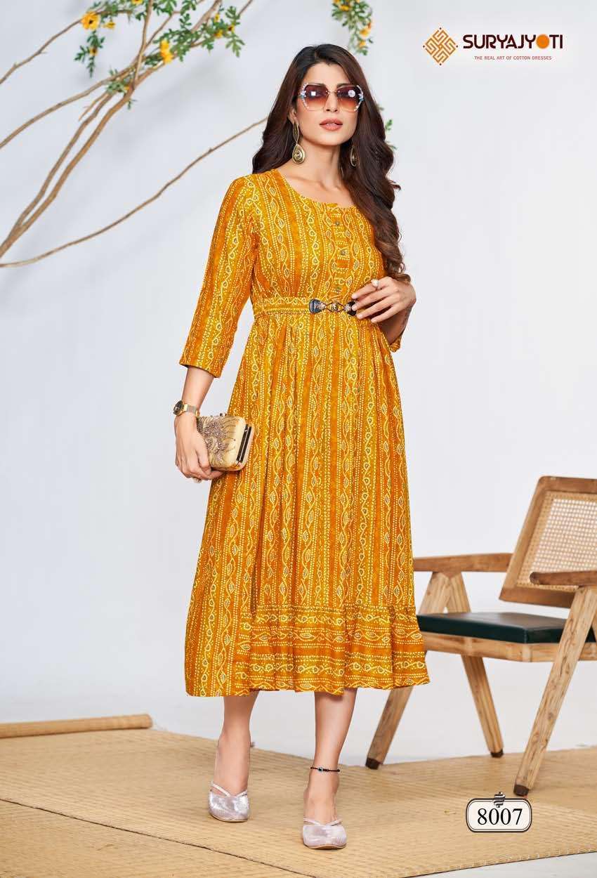 SURYAJYOTI BELT VOL 8 FLAR KURTI CATALOGUE SUPPLIER IN SURAT 2024