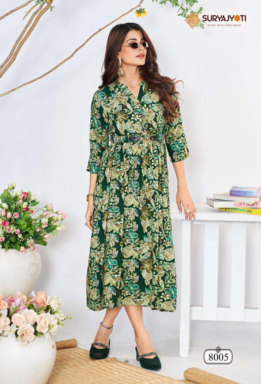 SURYAJYOTI BELT VOL 8 FLAR KURTI CATALOGUE SUPPLIER IN SURAT 2024