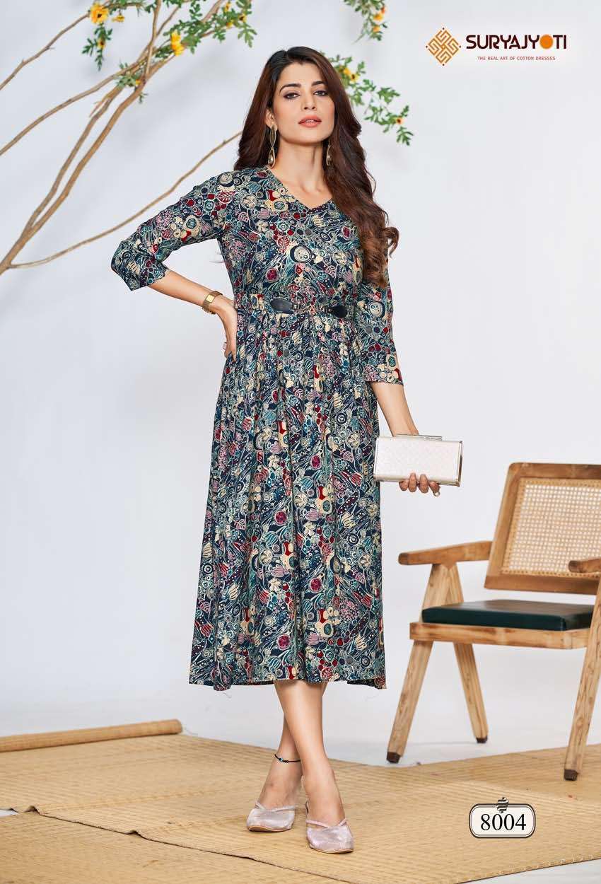 SURYAJYOTI BELT VOL 8 FLAR KURTI CATALOGUE SUPPLIER IN SURAT 2024