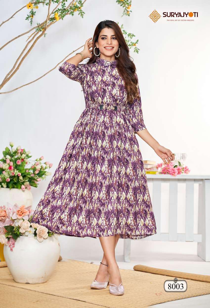 SURYAJYOTI BELT VOL 8 FLAR KURTI CATALOGUE SUPPLIER IN SURAT 2024
