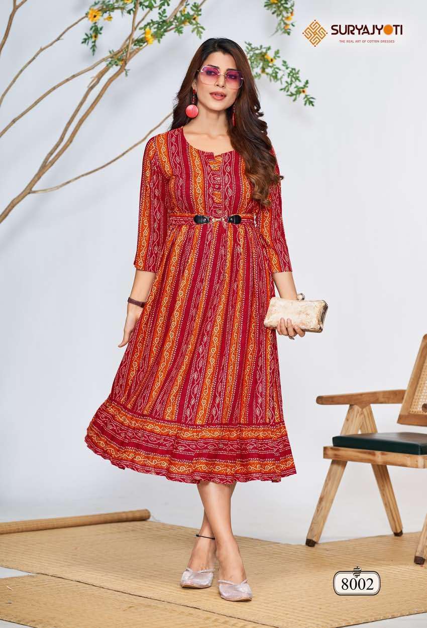 SURYAJYOTI BELT VOL 8 FLAR KURTI CATALOGUE SUPPLIER IN SURAT 2024
