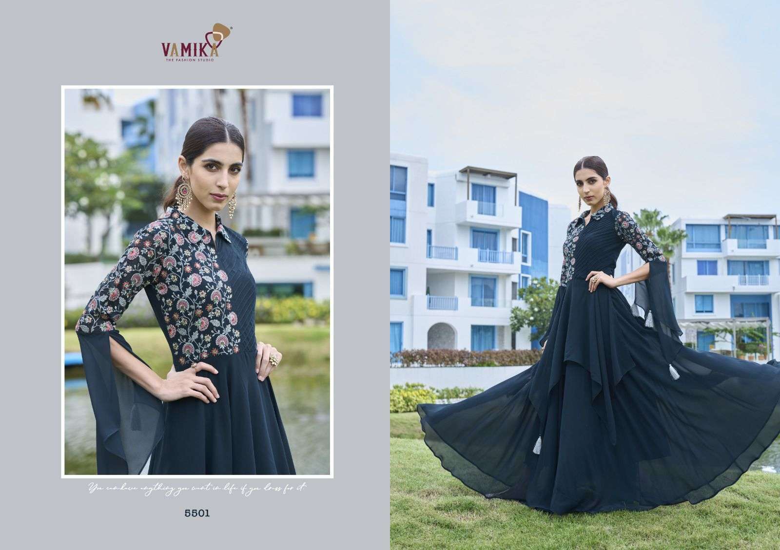 VAMIKA MIRZA DESIGNER INDO WESTERN GOWN CATALOG EXPORTER 2024