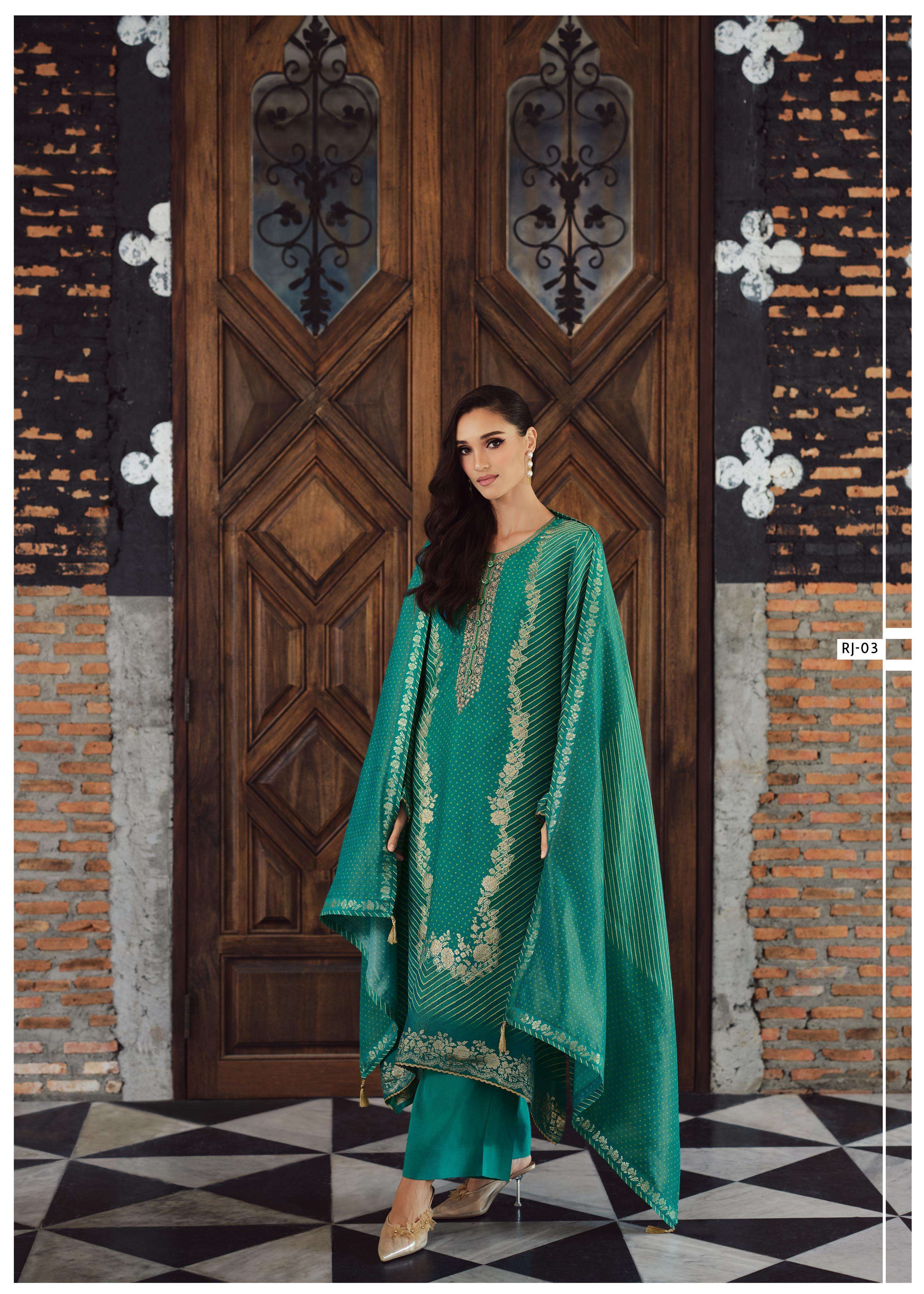 VARSHA RANJEESH DESIGNER WOVEN SUIT CATALOGUE WHOLESALER 