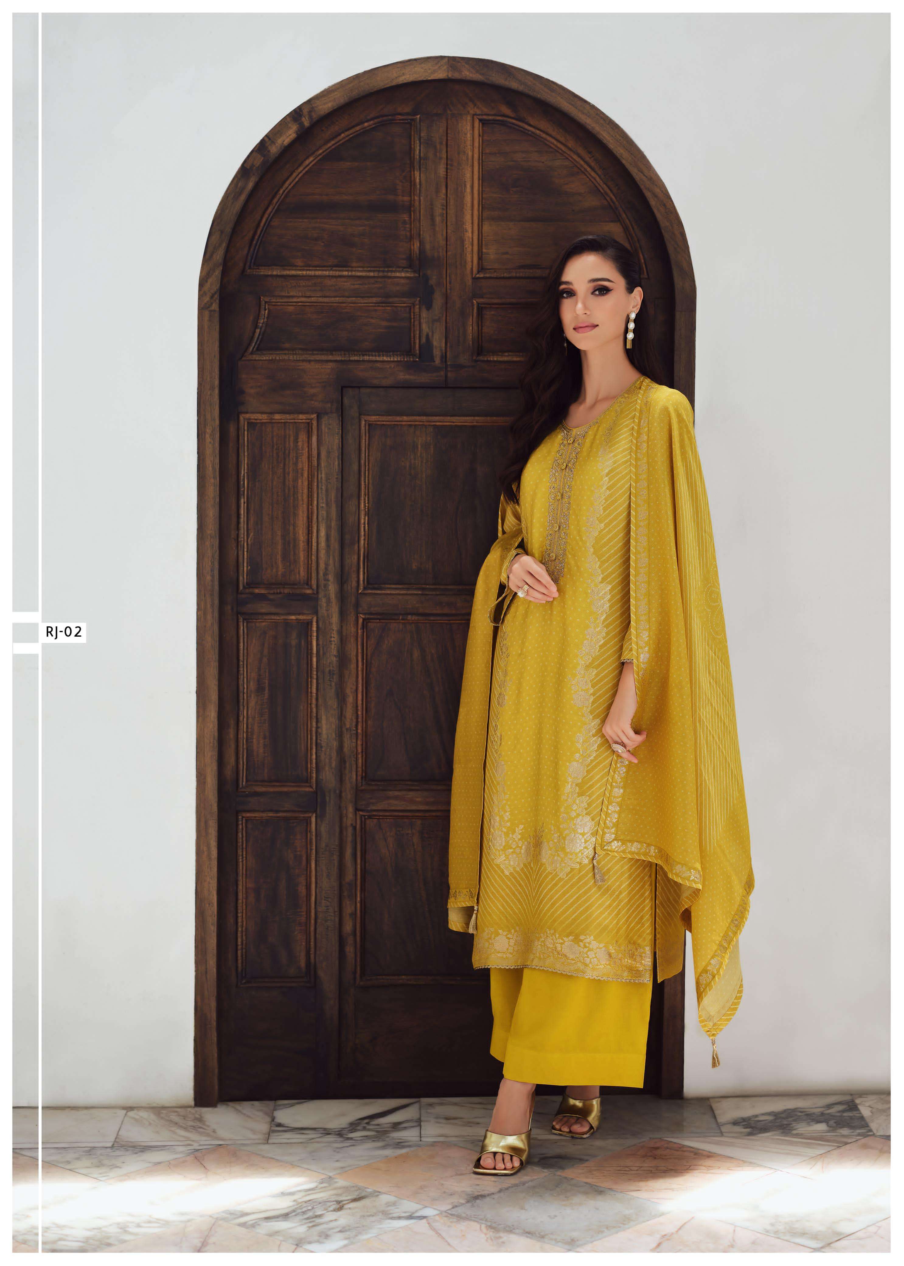VARSHA RANJEESH DESIGNER WOVEN SUIT CATALOGUE WHOLESALER 