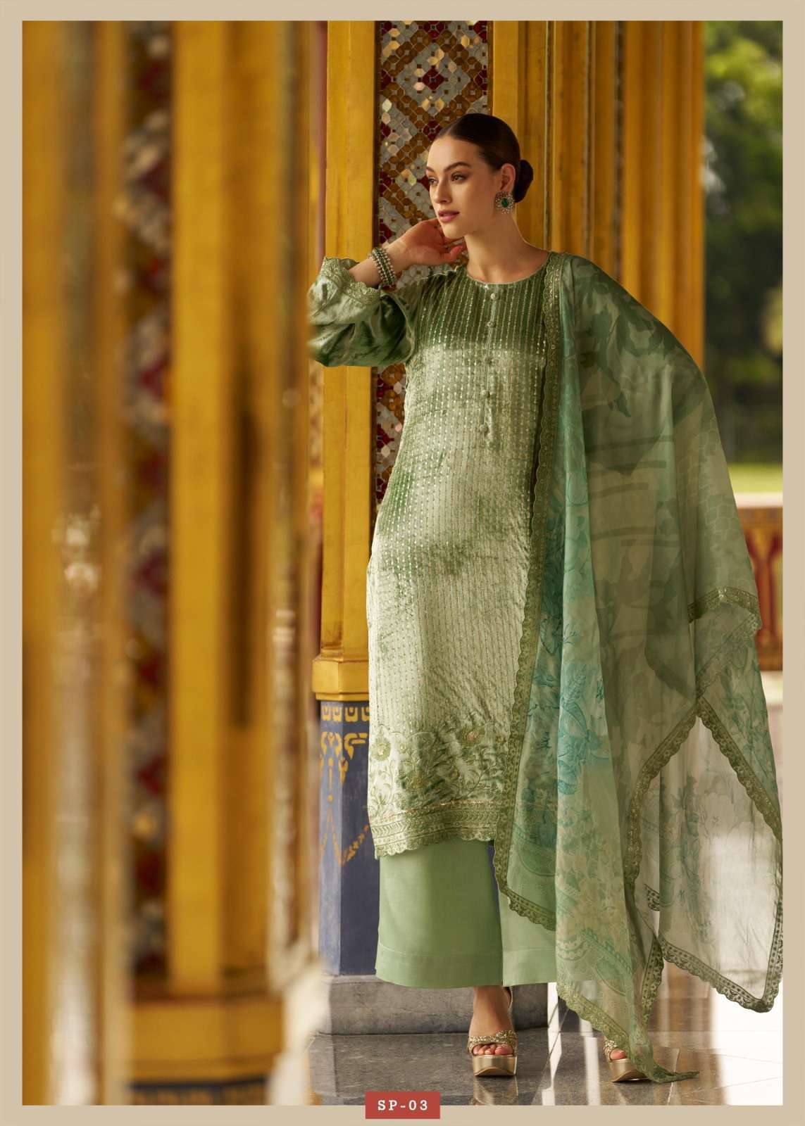 VARSHA SAPPHIRE DESIGNER VELVET PARTYWEAR SUIT CATALOGUE WHOLESALER 