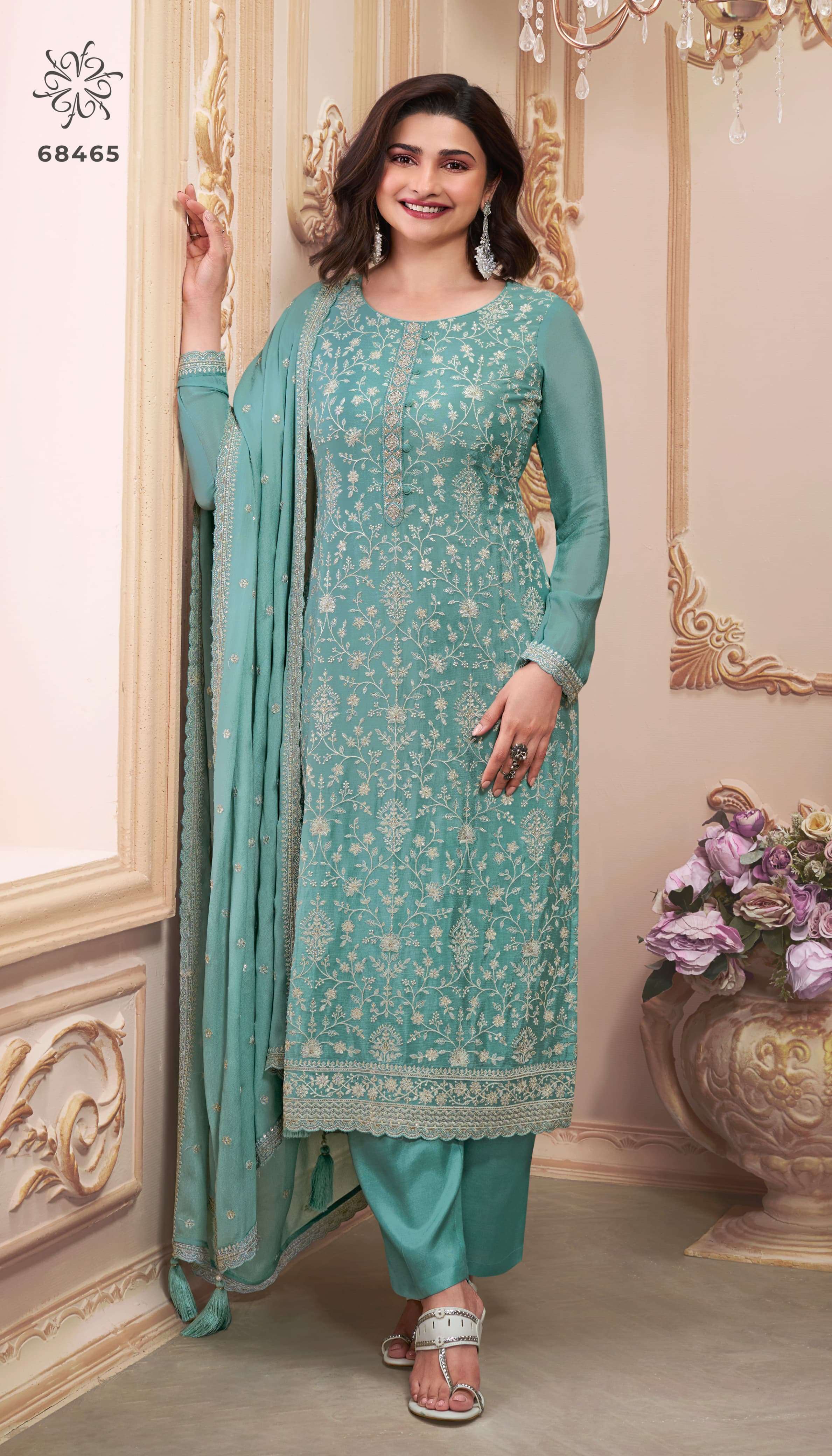 VINAY FASHION KULEESH SAIRA HIT LIST CHINON SUIT CATALOG WHOLESALER 2024