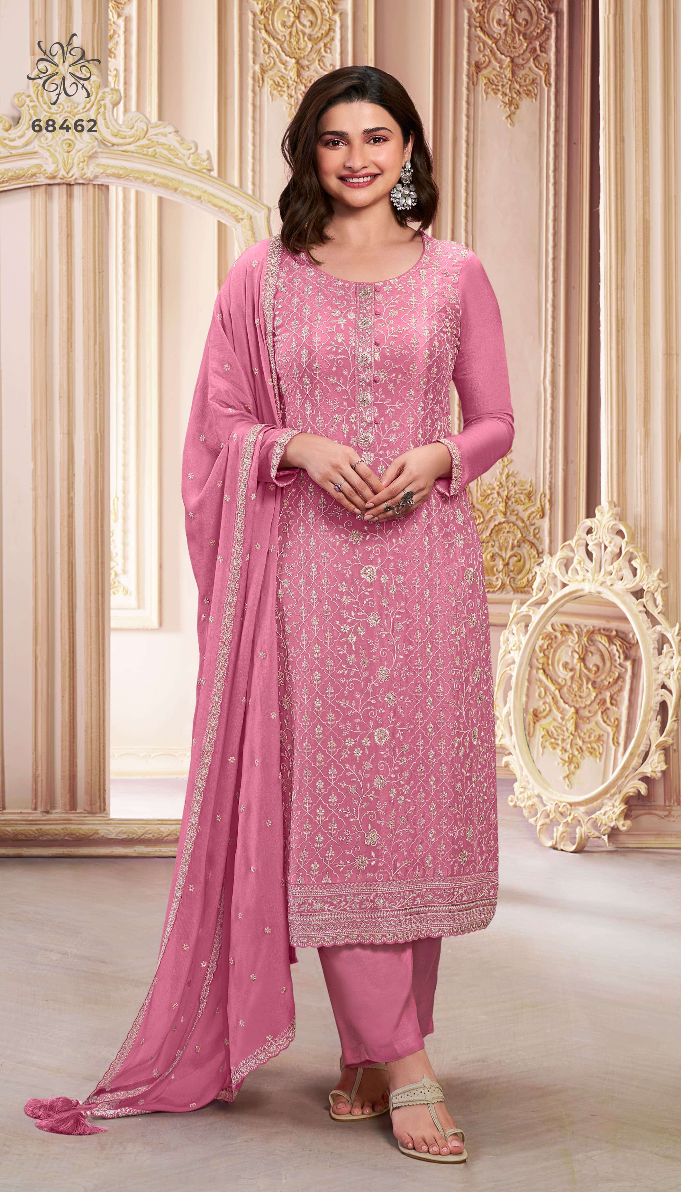 VINAY FASHION KULEESH SAIRA HIT LIST CHINON SUIT CATALOG WHOLESALER 2024