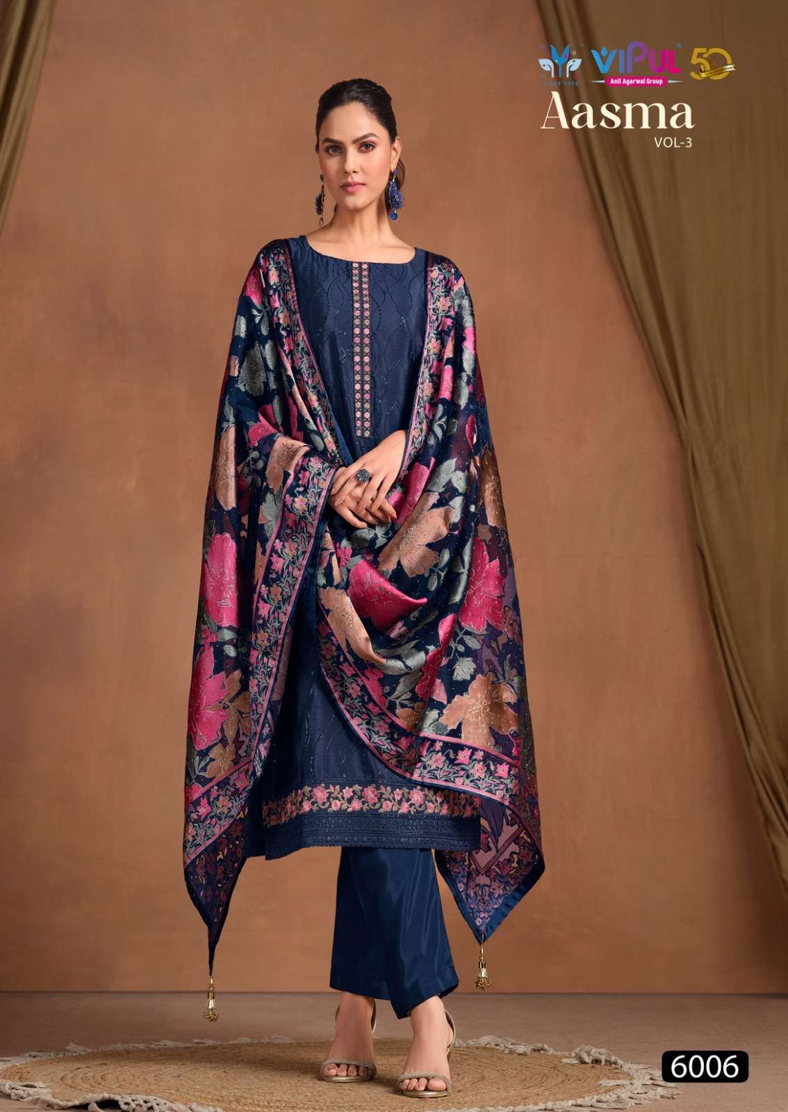 VIPUL AASMA VOL 3 FANCY CHINON SUIT CATALOG WHOLESALER EXPORTER 2024