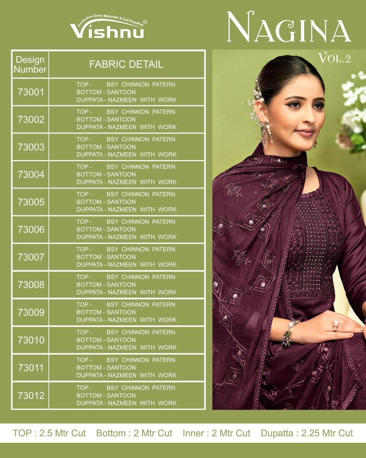 VISHNU NAGINA VOL 2 FANCY CHINON SUIT CATALOG SUPPLIER EXPORTER 2024