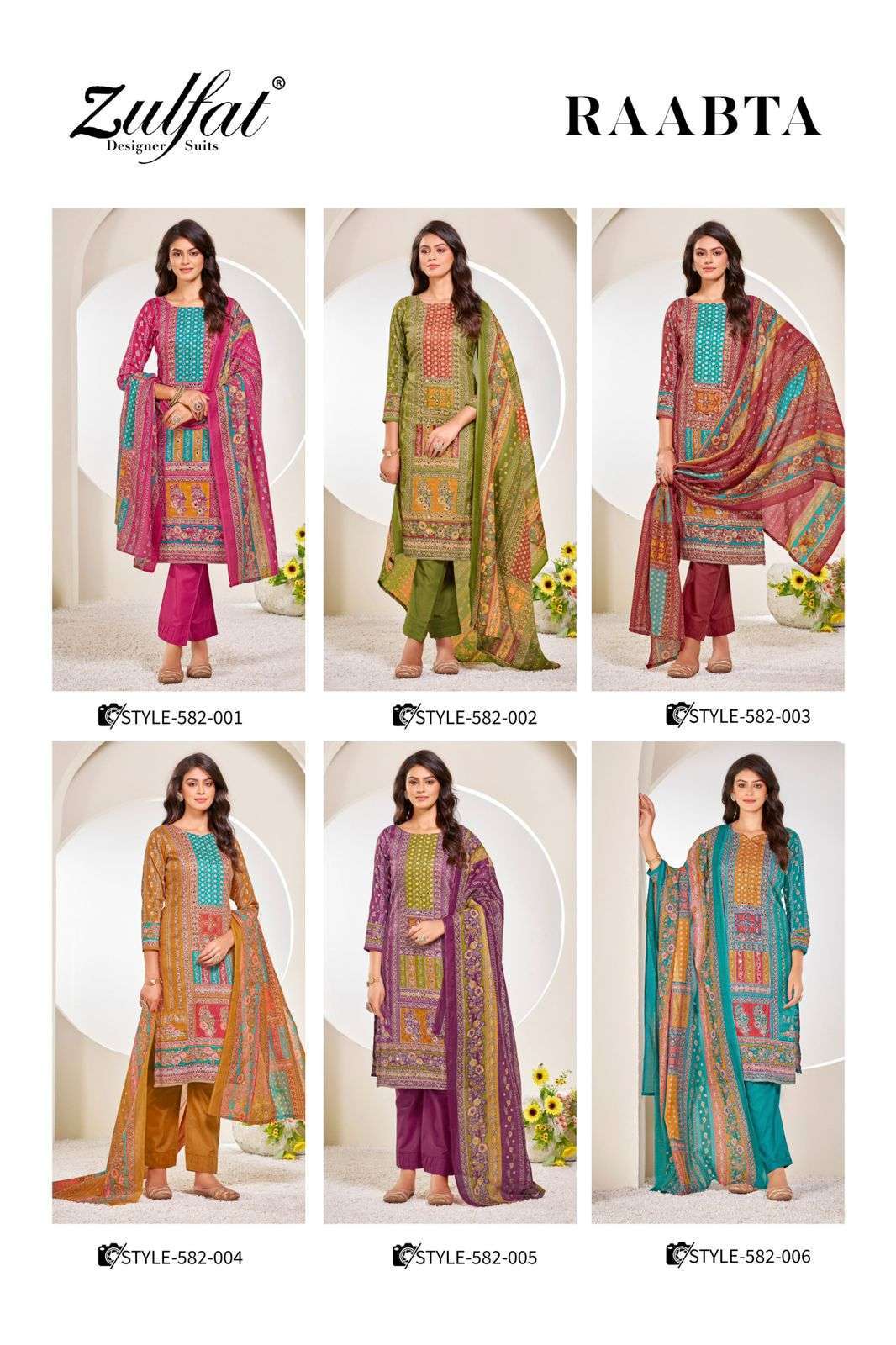 ZULFAT RAABTA PURE JAM COTTON SALWER SUIT CATALOGUE BEST RATE 