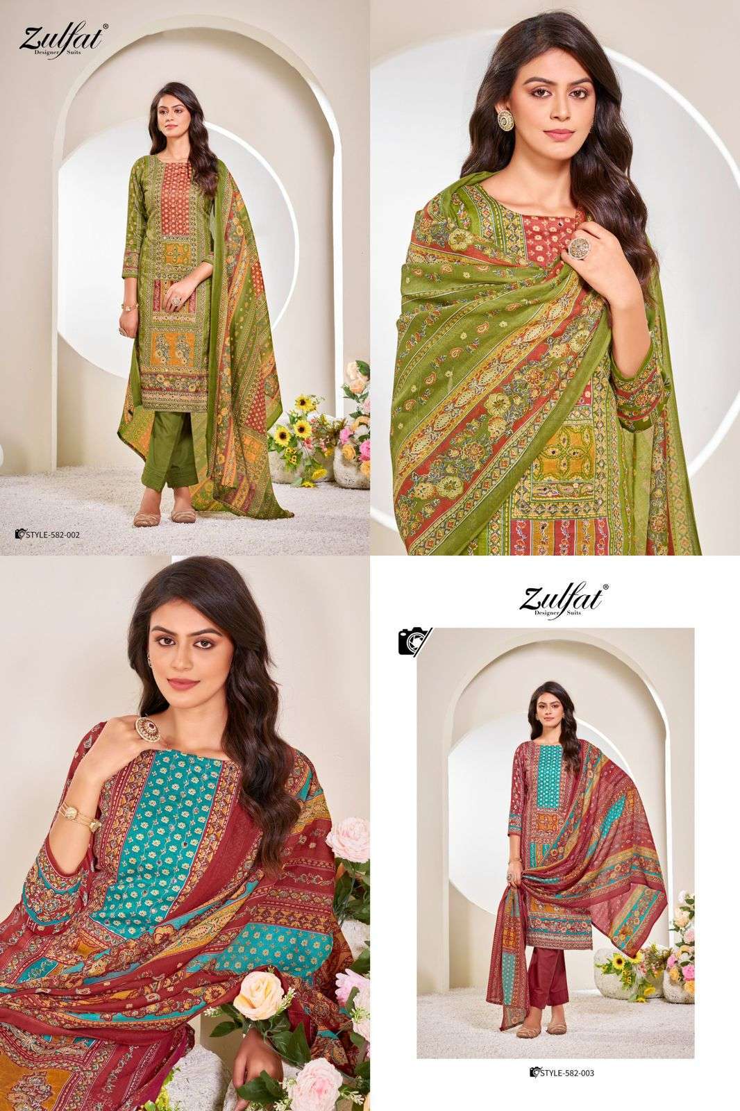 ZULFAT RAABTA PURE JAM COTTON SALWER SUIT CATALOGUE BEST RATE 
