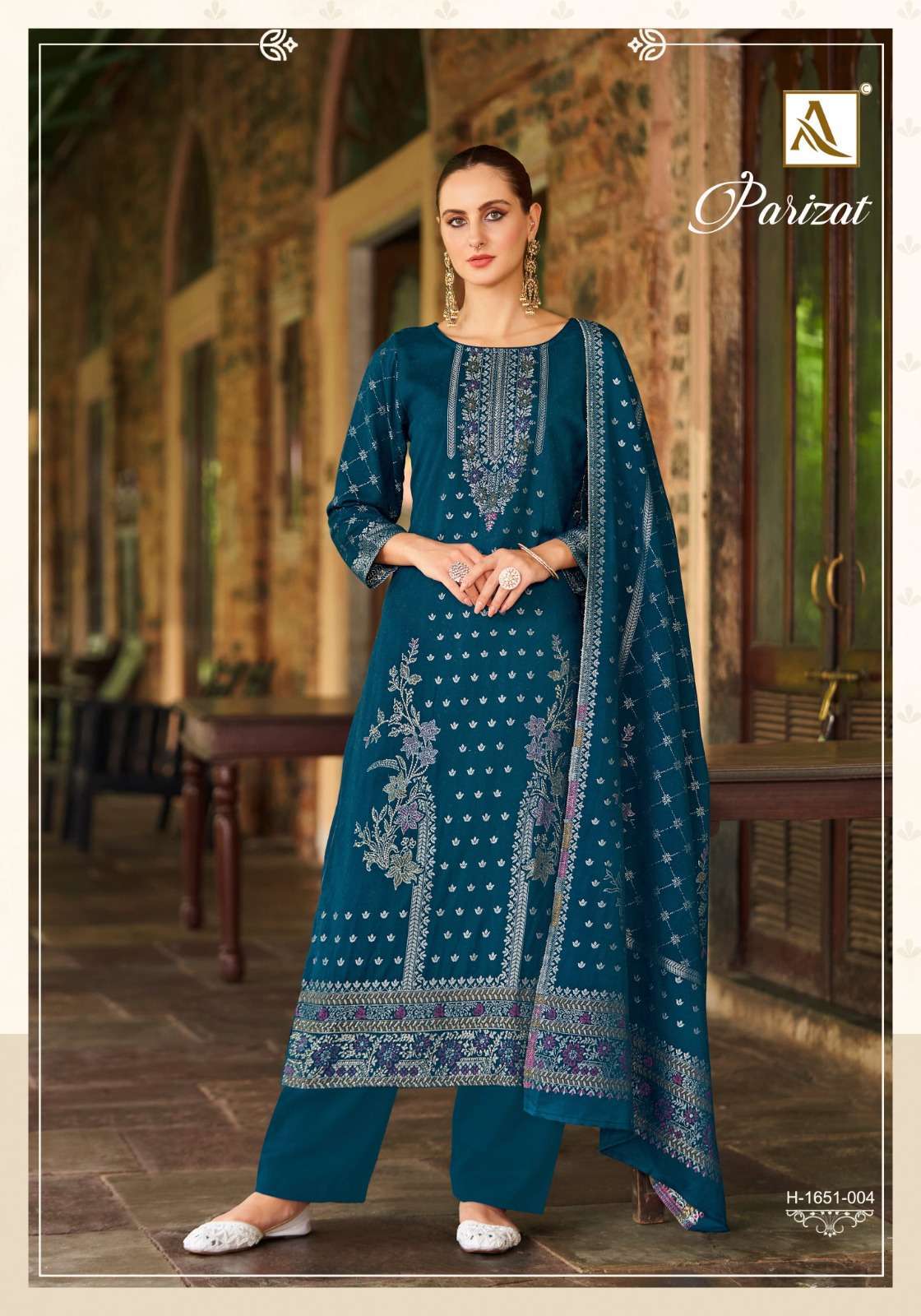 ALOK SUIT PARIZAT JACQUARD DESIGN PASHMINA SUIT CATALOGUE WHOLESALER 