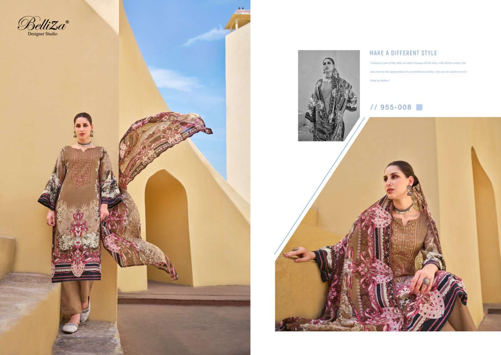 BELLIZA GUZARISH VOL 15 PURE COTTON FANCY LADIES SUIT CATALOGUE WHOLESALE PRICE DEALER 
