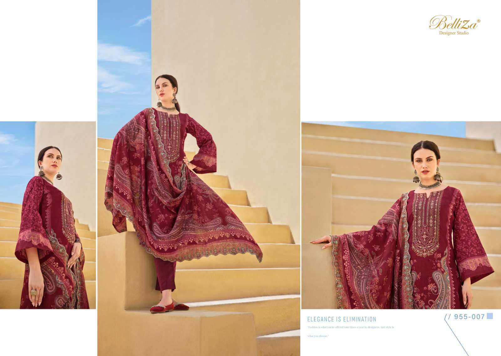 BELLIZA GUZARISH VOL 15 PURE COTTON FANCY LADIES SUIT CATALOGUE WHOLESALE PRICE DEALER 