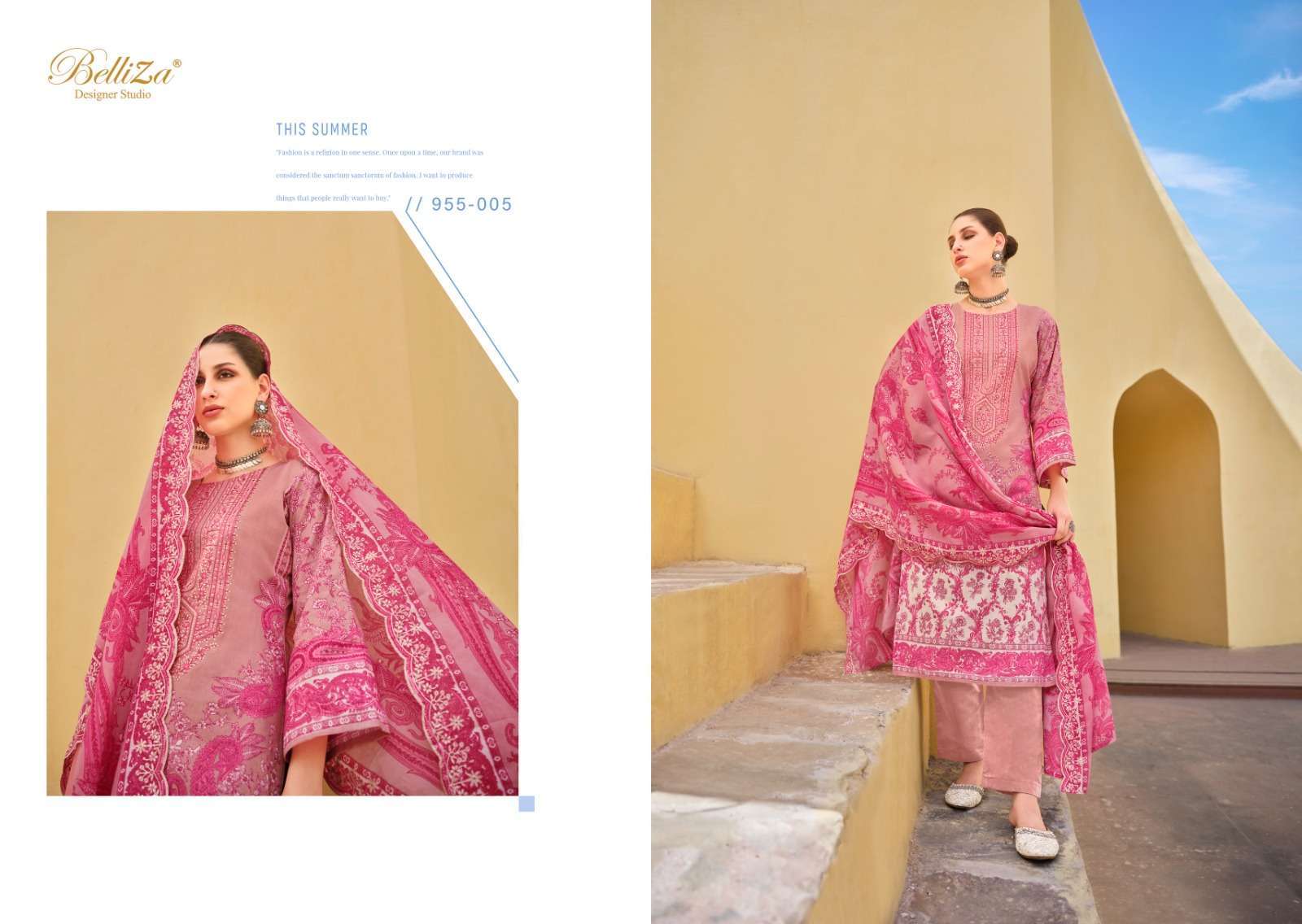 BELLIZA GUZARISH VOL 15 PURE COTTON FANCY LADIES SUIT CATALOGUE WHOLESALE PRICE DEALER 