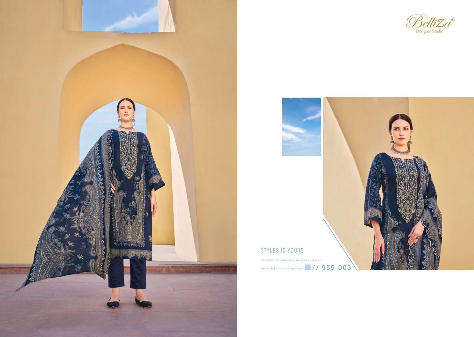 BELLIZA GUZARISH VOL 15 PURE COTTON FANCY LADIES SUIT CATALOGUE WHOLESALE PRICE DEALER 