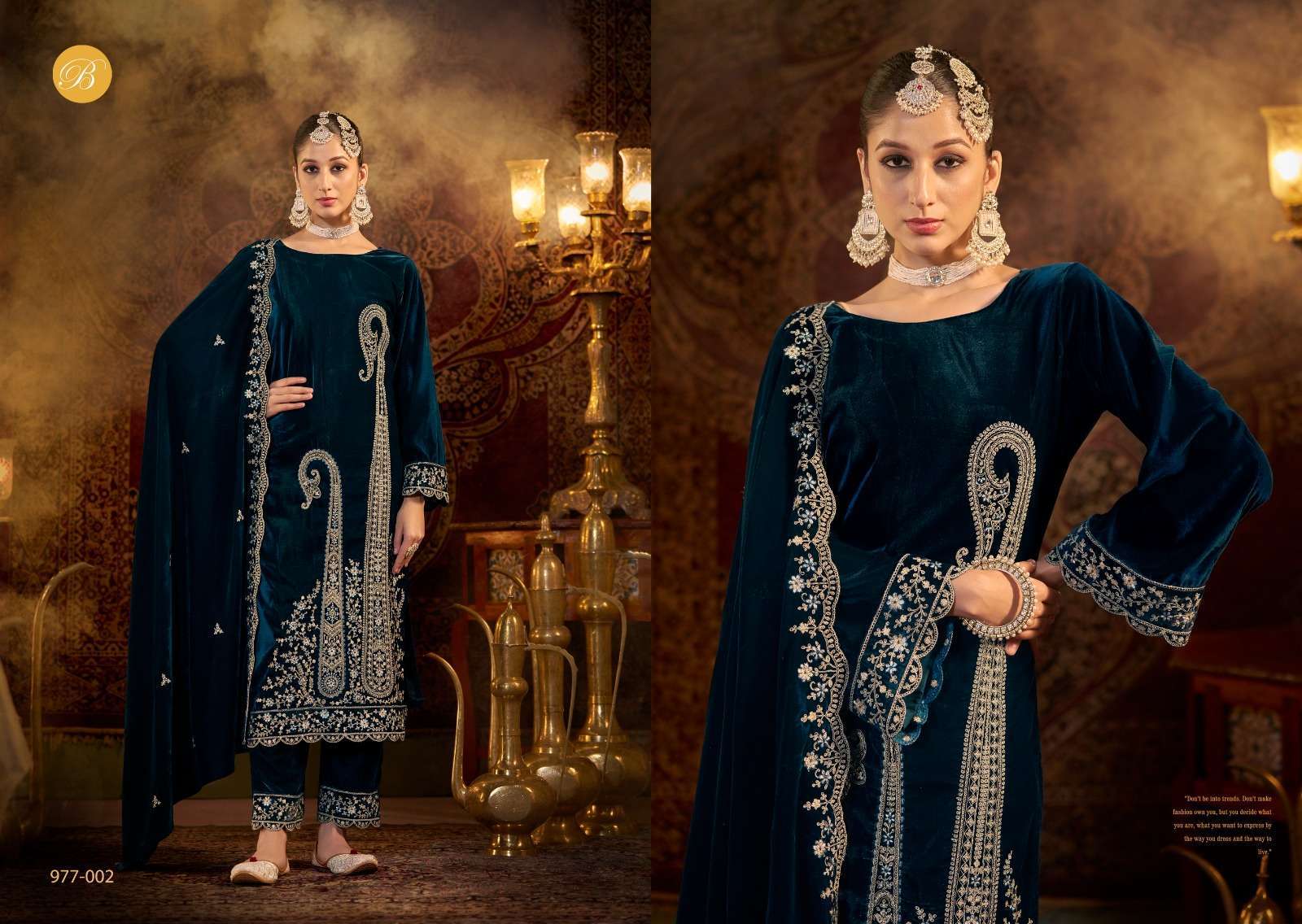 BELLIZA WINTER LUXURY DESIGNER WORK VELVET SUIT CATALOG EXPORTER 2024