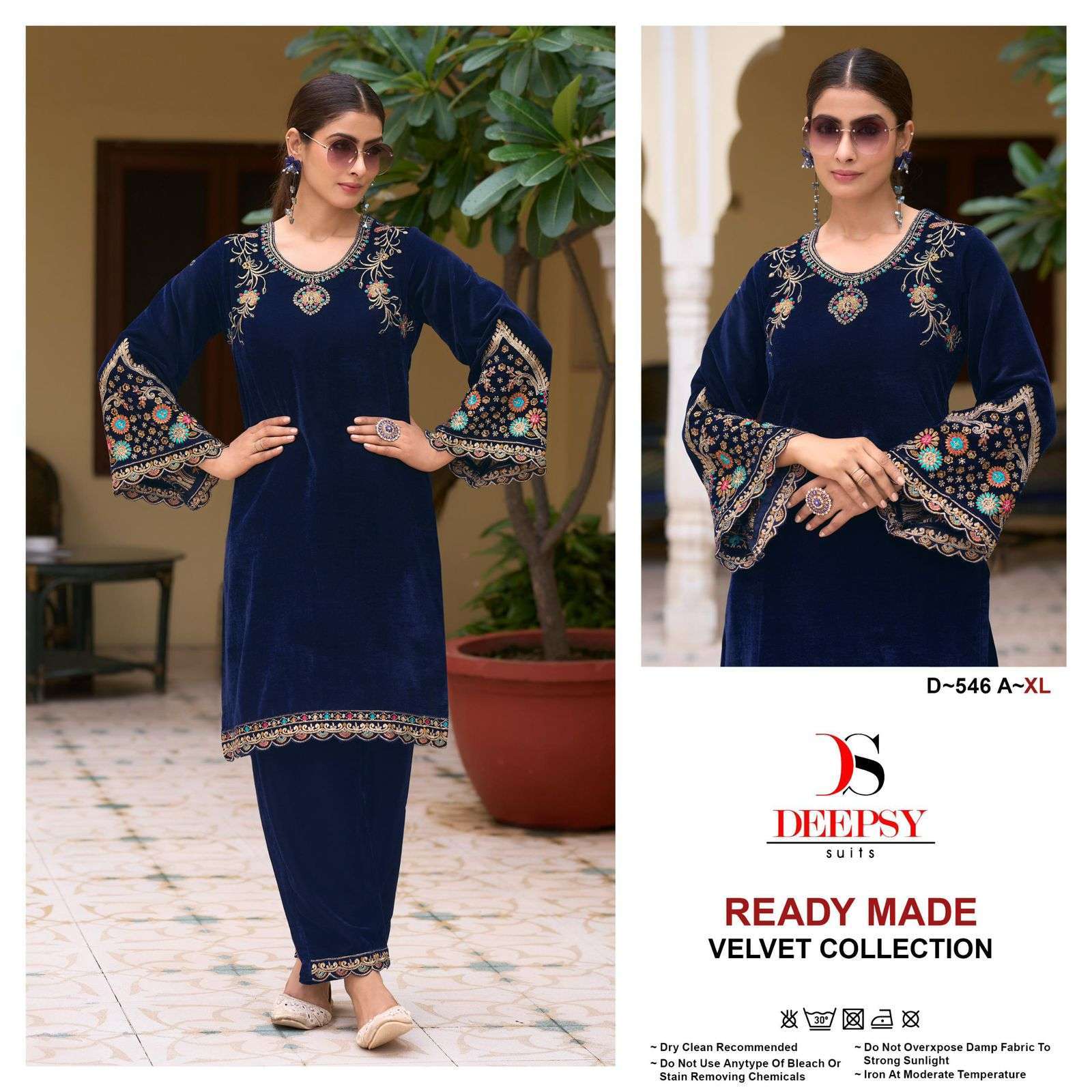 DEEPSY D 546 COLORS READYMADE VELVET TOP BOTTOM PAKISTANI COLLECTION 