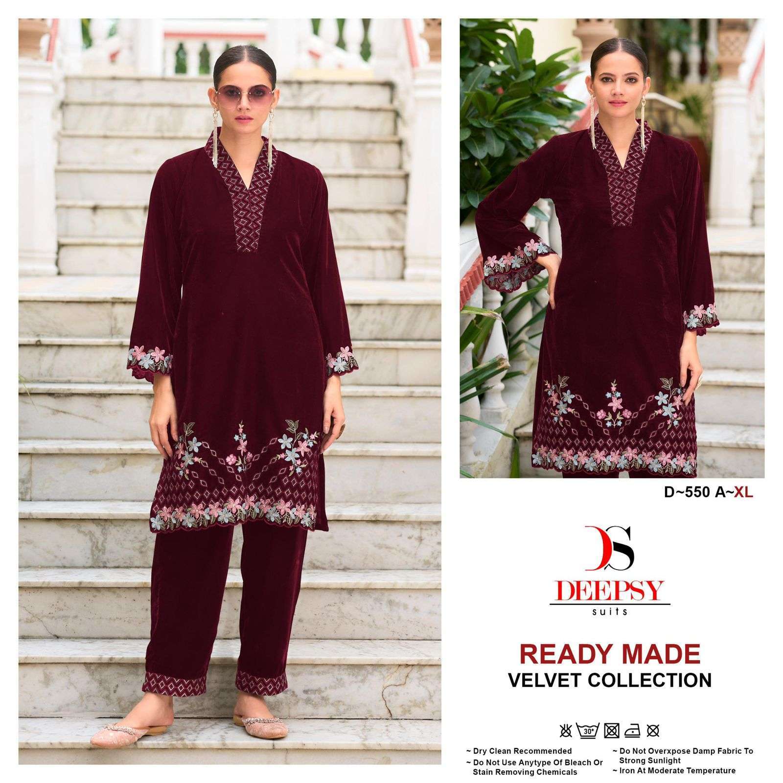 DEEPSY D 550 COLORS CORD SET SUIT PAKISTANI VELVET TOP BOTTOM WITH DUPATTA SET WHOLESALER 