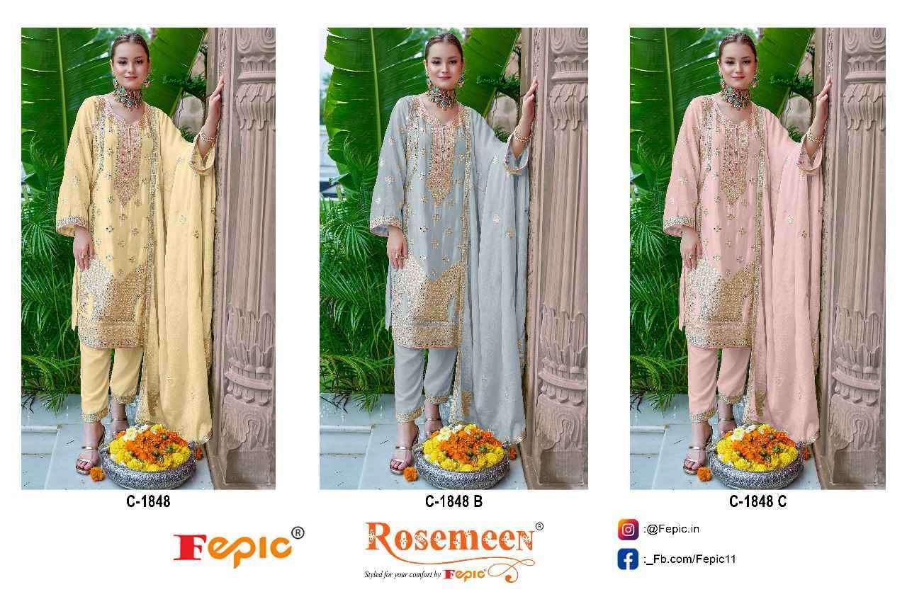FEPIC C 1848 COLORS PARTYWEAR CHINON DRESS SUPPLIER BEST RATE 