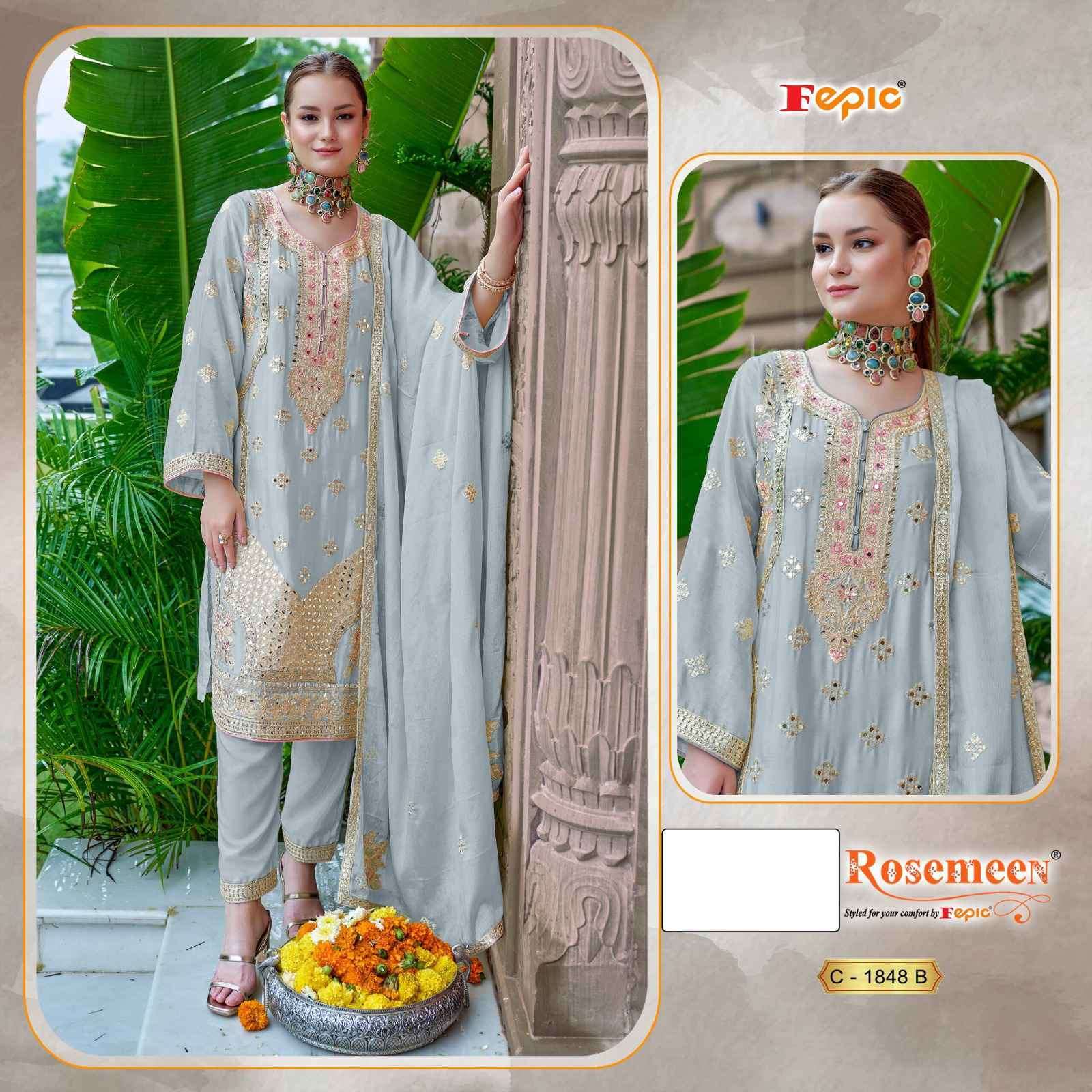 FEPIC C 1848 COLORS PARTYWEAR CHINON DRESS SUPPLIER BEST RATE 