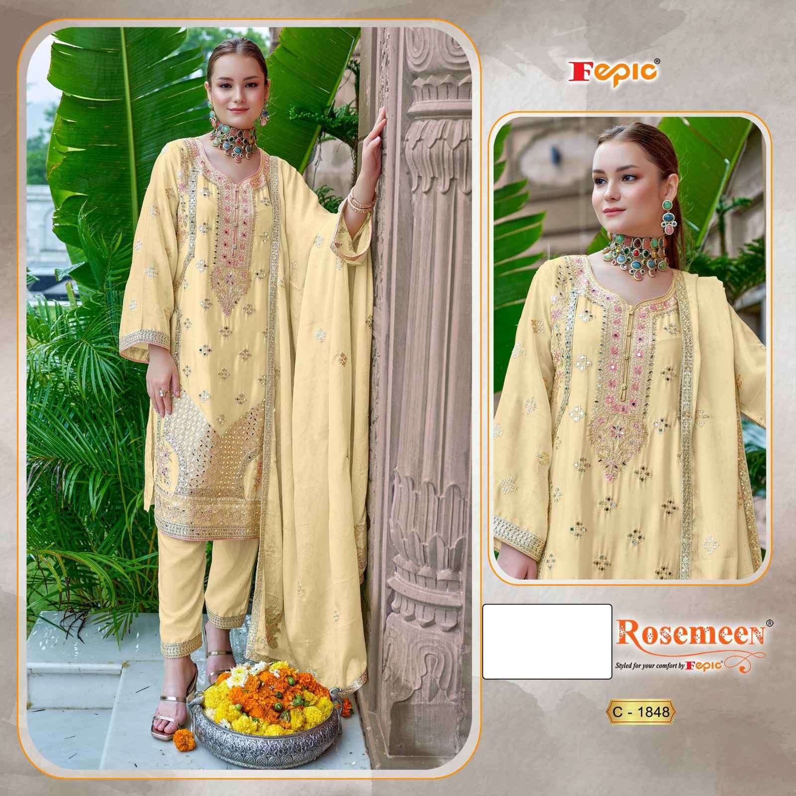 FEPIC C 1848 COLORS PARTYWEAR CHINON DRESS SUPPLIER BEST RATE 