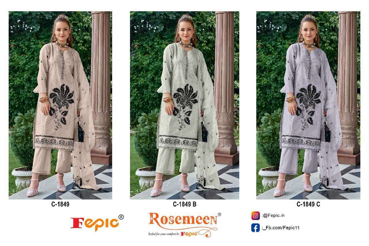 FEPIC C 1849 COLORS PAKISTANI DRESS NEW COLLECTION WHOLESALER 2024