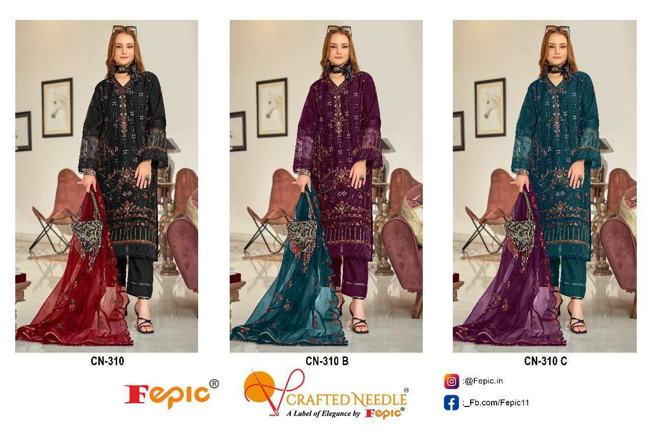 FEPIC CN 310 COLORS PARTYWEAR READYMADE PAKISTANI SUIT COLLECTION WHOLESALER 2024
