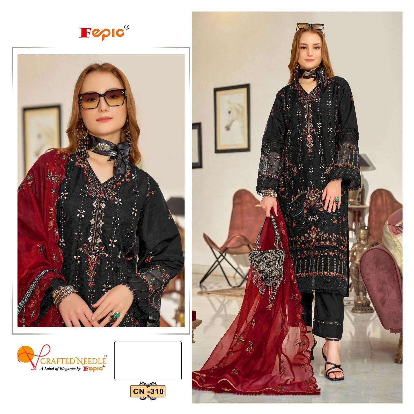 FEPIC CN 310 COLORS PARTYWEAR READYMADE PAKISTANI SUIT COLLECTION WHOLESALER 2024