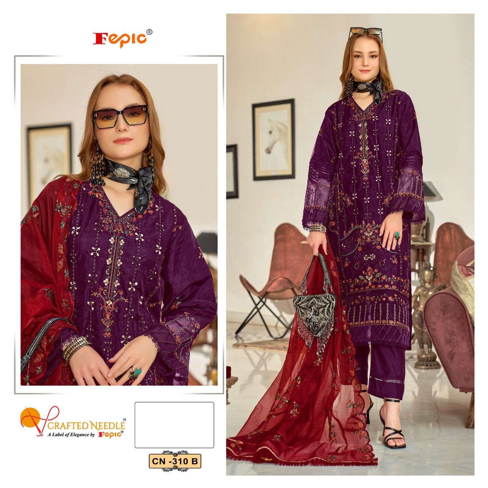 FEPIC CN 310 COLORS PARTYWEAR READYMADE PAKISTANI SUIT COLLECTION WHOLESALER 2024