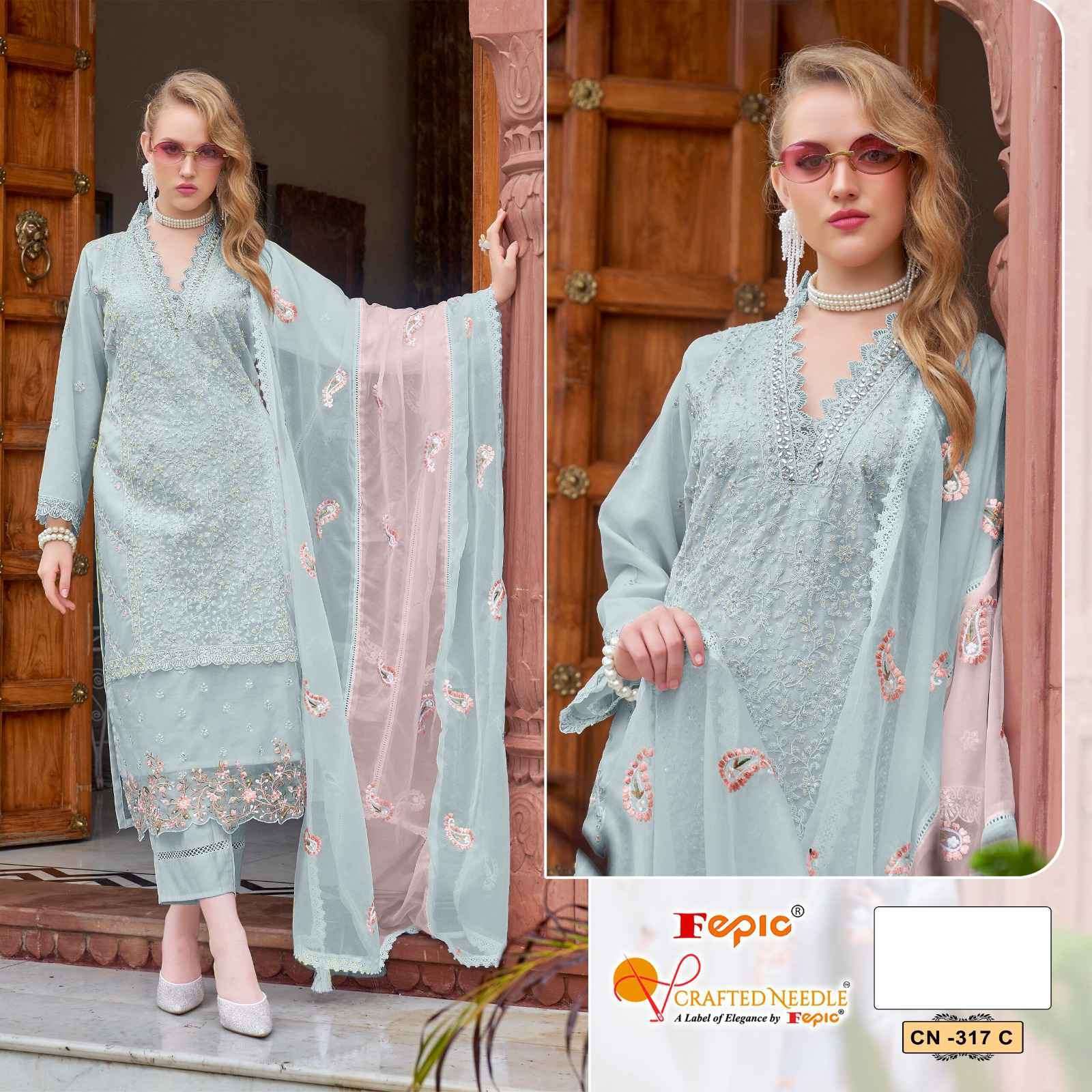 FEPIC CN 317 COLORS DESIGNER PIECE PAIR PAKISTANI READYMDE DRESS WHOLESALER 