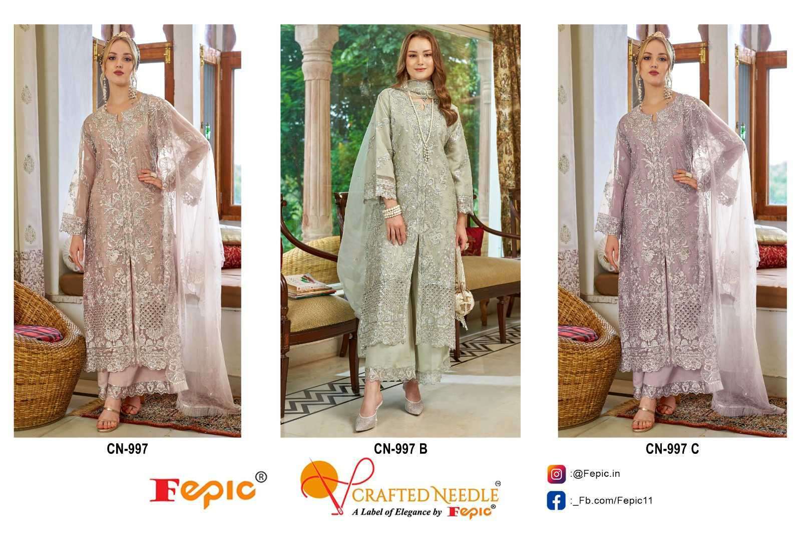 FEPIC CN 997 COLORS PARTYWEAR READYMADE DESIGNER SUIT PAKISTANI 2024