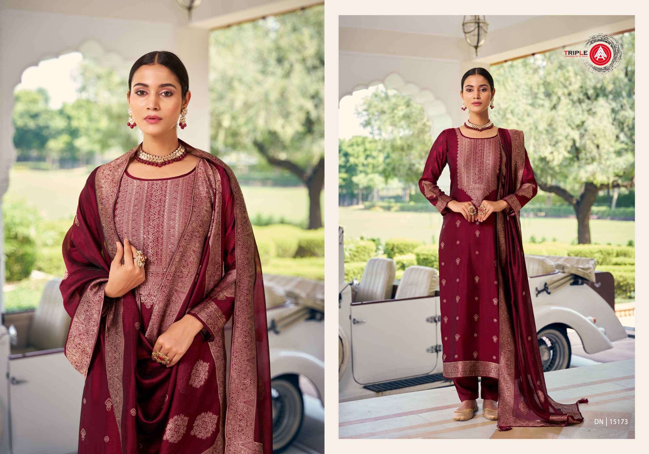 FOURDOTS RIDE PREMIUM DESIGN JACQUARD SUIT CATALOGUE WHOLESALE PRICE DEALER 2024