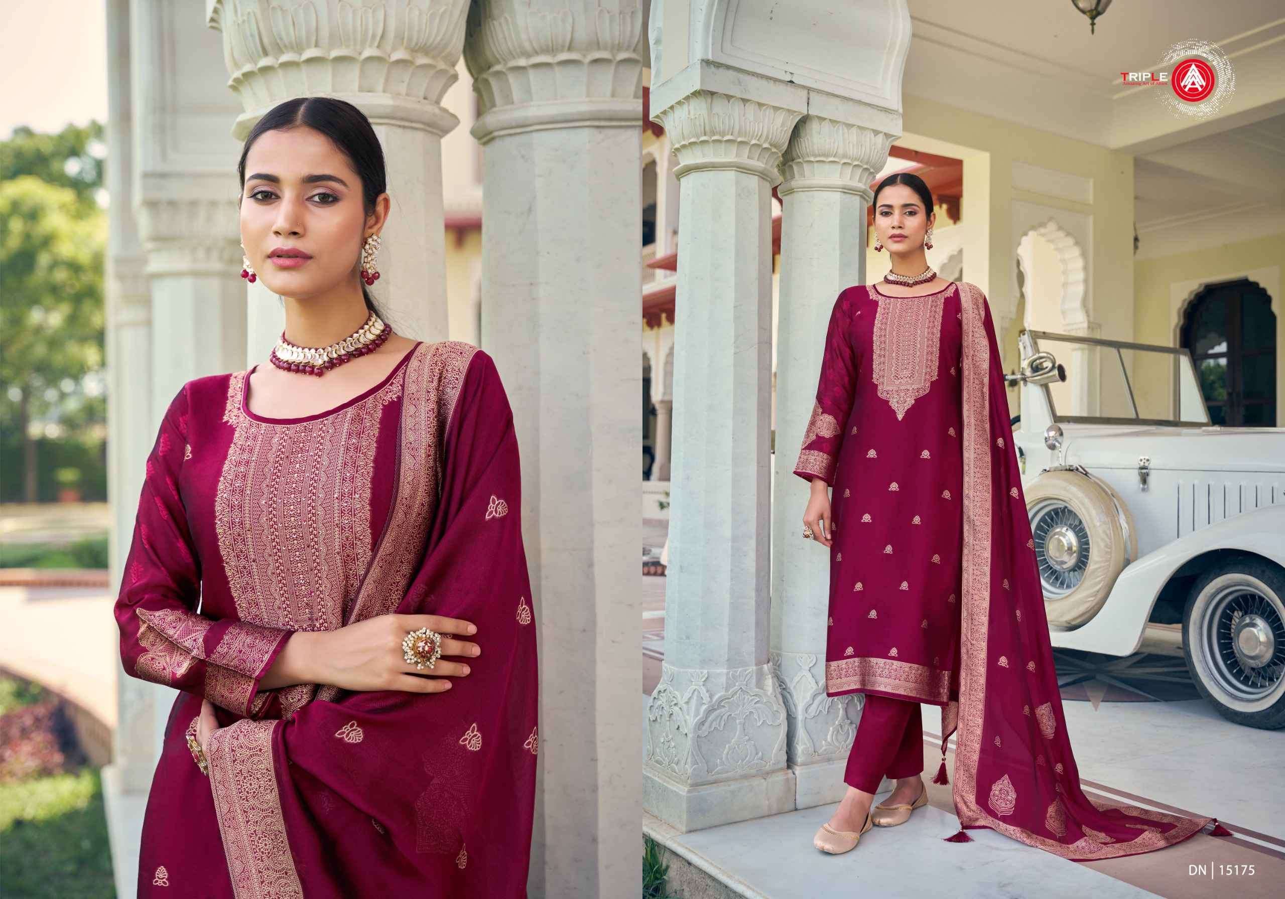 FOURDOTS RIDE PREMIUM DESIGN JACQUARD SUIT CATALOGUE WHOLESALE PRICE DEALER 2024
